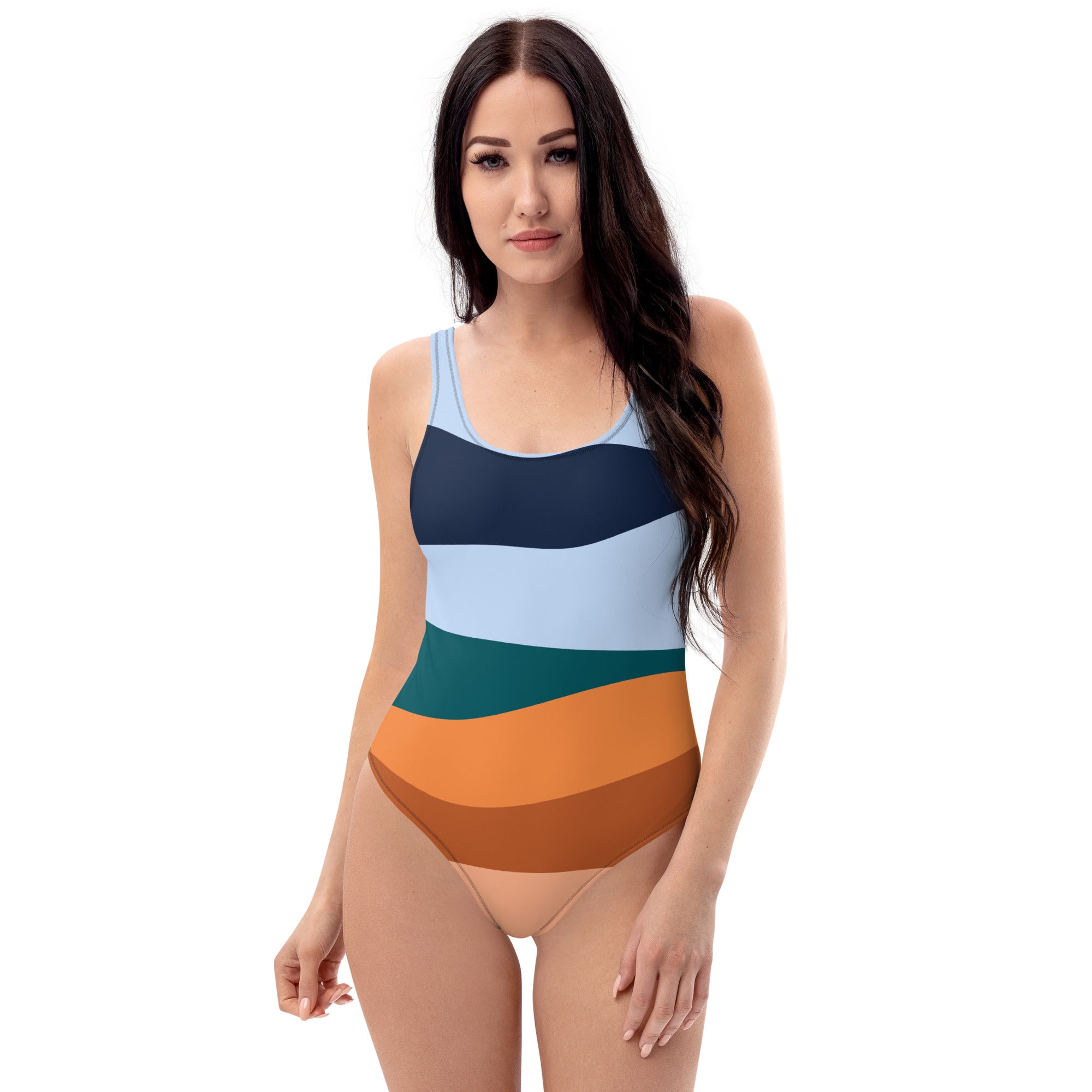 Abstract Color Waves One-Piece Swimsuit