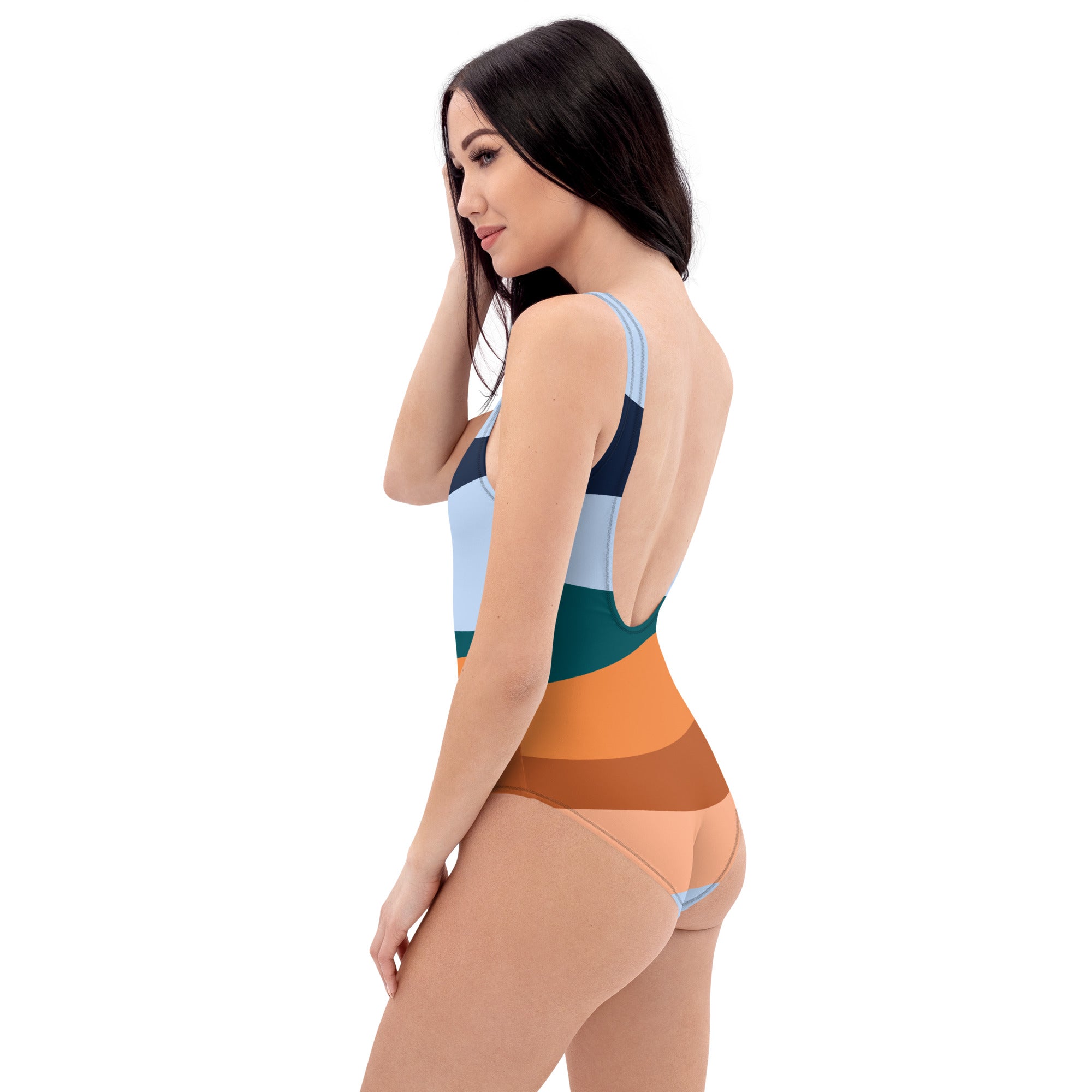Abstract Color Waves One-Piece Swimsuit