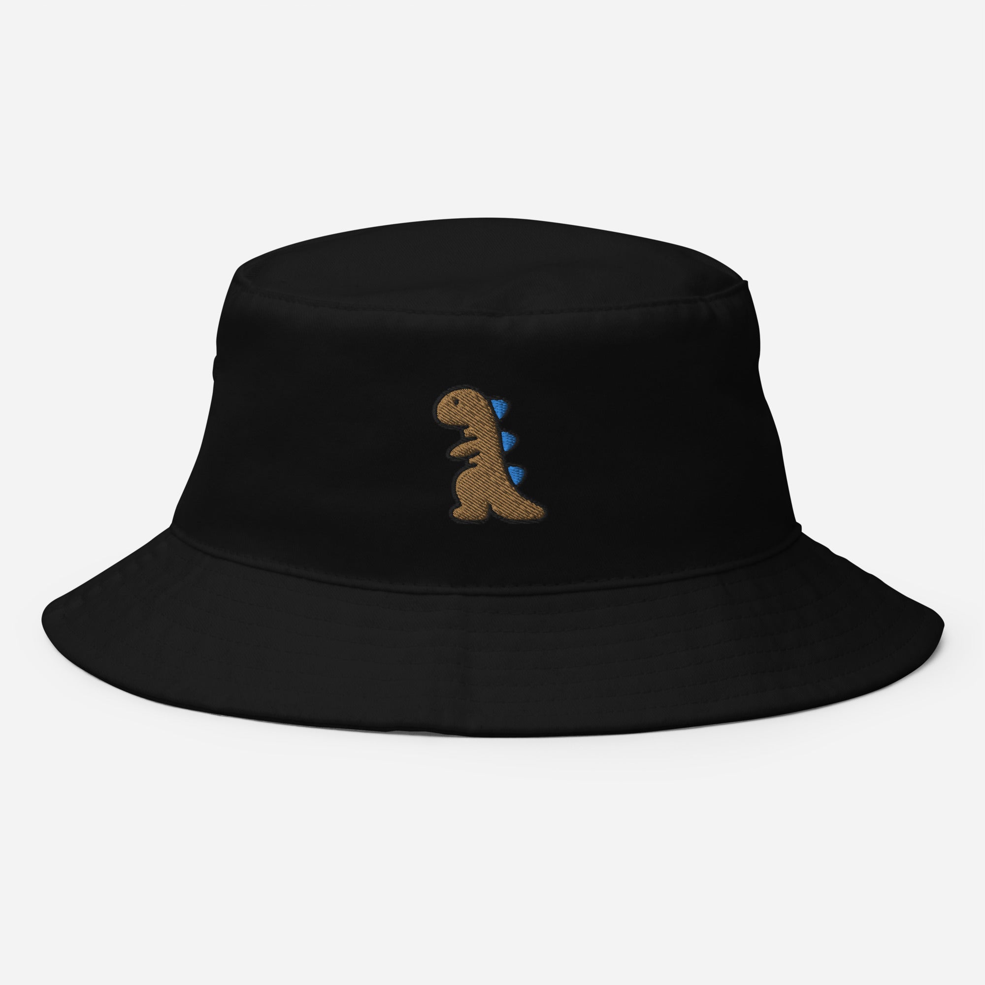 Dinosaur Bucket Hat, Embroidered T-Rex Bucket Hat, Handmade Baby Dino Lovers Unisex Cotton Sun Hat