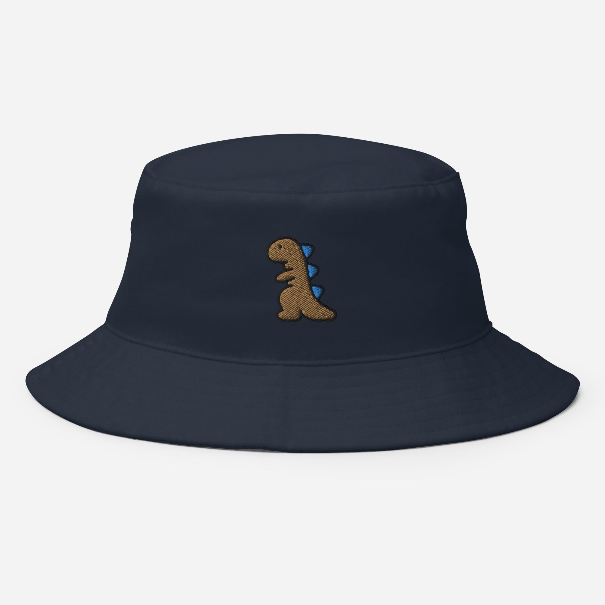 Dinosaur Bucket Hat, Embroidered T-Rex Bucket Hat, Handmade Baby Dino Lovers Unisex Cotton Sun Hat