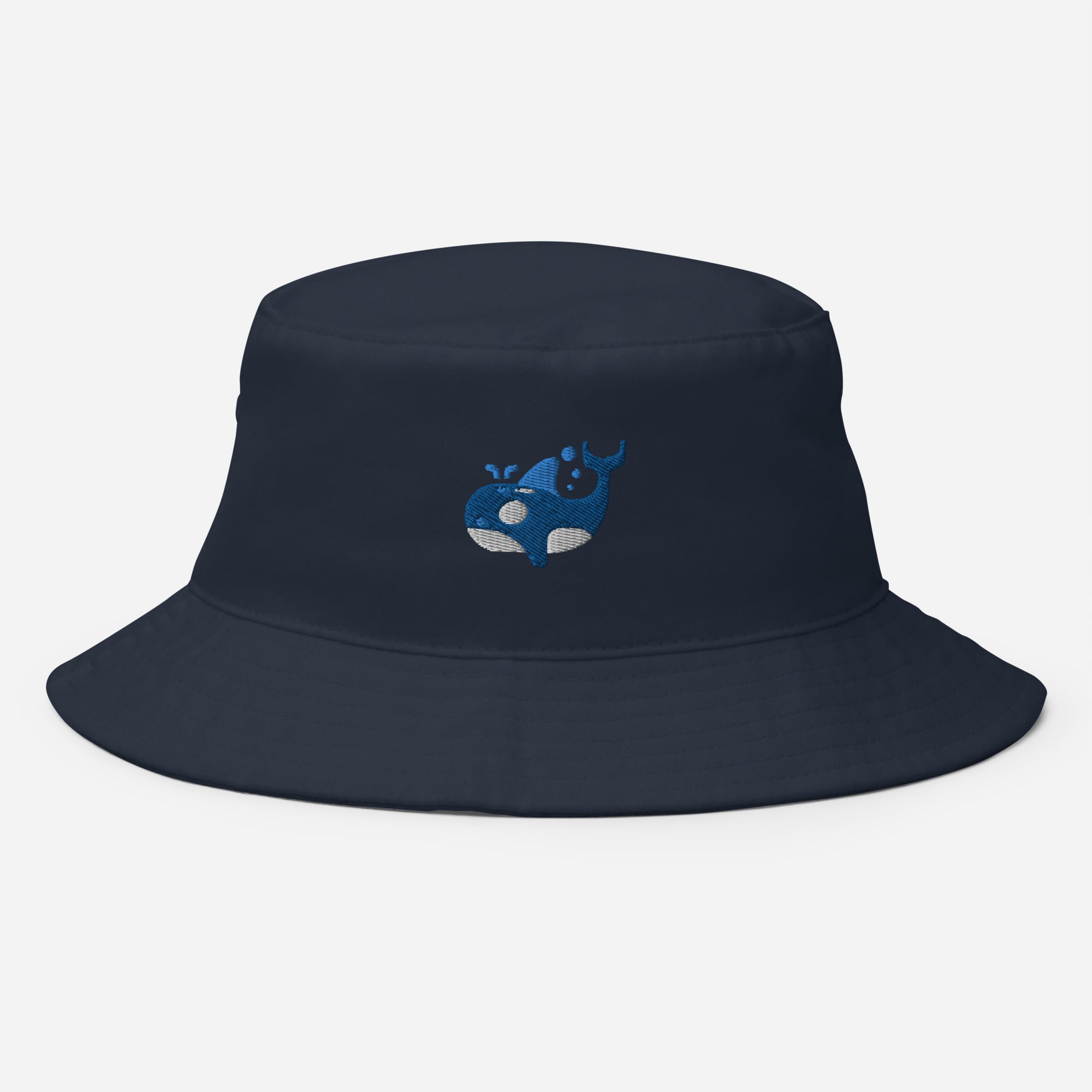 Orca Whale Bucket Hat, Embroidered Killer Blue Whale Bucket Hat, Handmade Ocean Animal Unisex Cotton Sun Hat