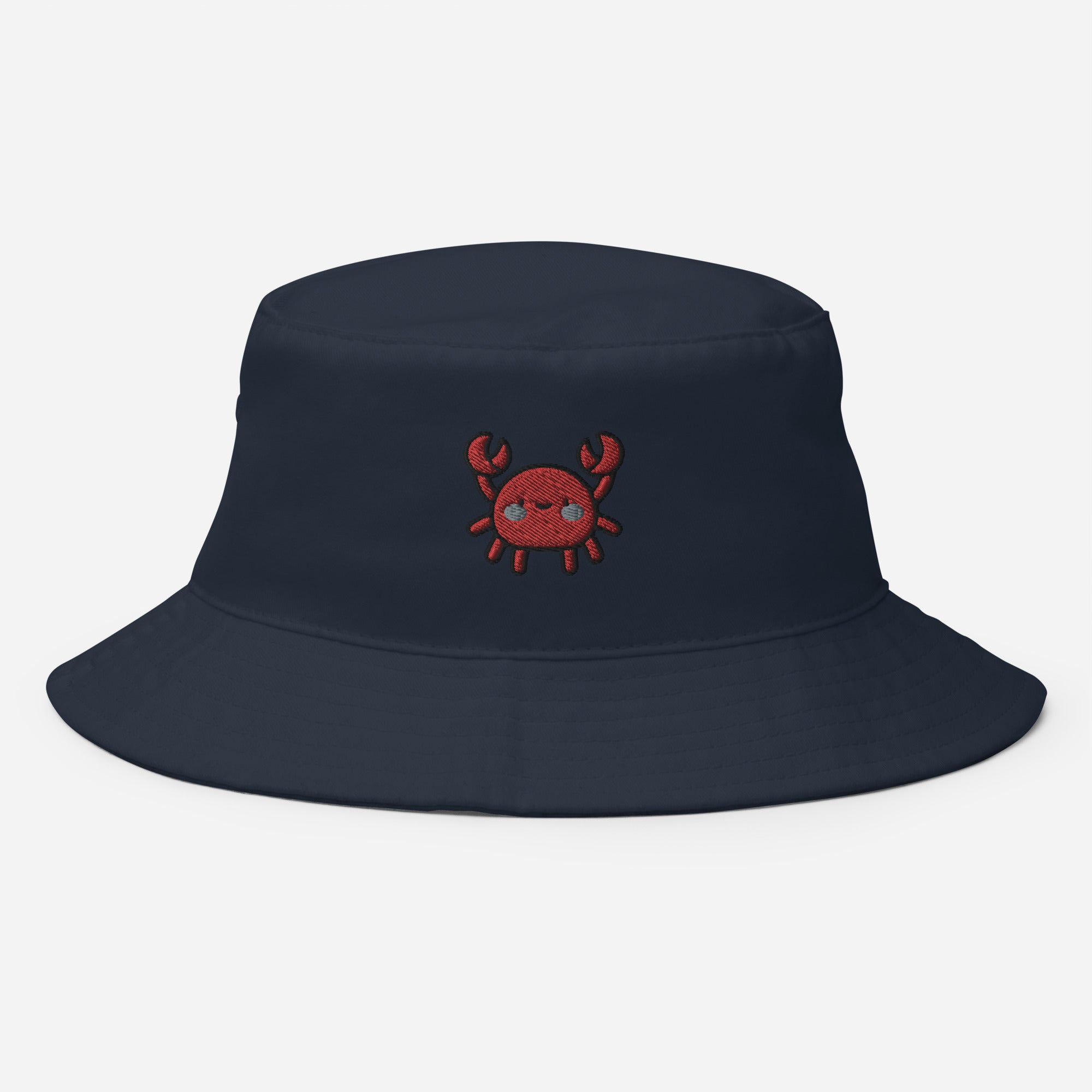 Crab Bucket Hat, Embroidered Sea Crab Bucket Hat, Handmade Unisex Cotton Sun Hat - Multiple Colors