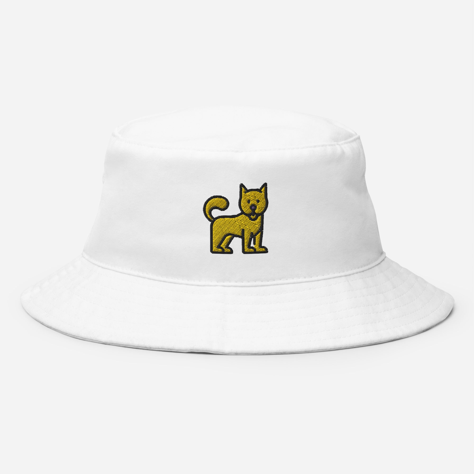 Cute Little Dog Bucket Hat, Embroidered Puppy Dog Bucket Hat, Handmade Dog Lovers Unisex Cotton Sun Hat