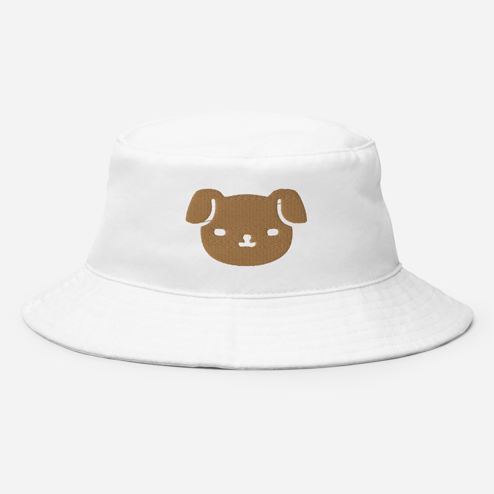 Puppy Dog Bucket Hat, Embroidered Dog Lover Bucket Hat, Handmade Cartoon Dog Unisex Cotton Sun Hat