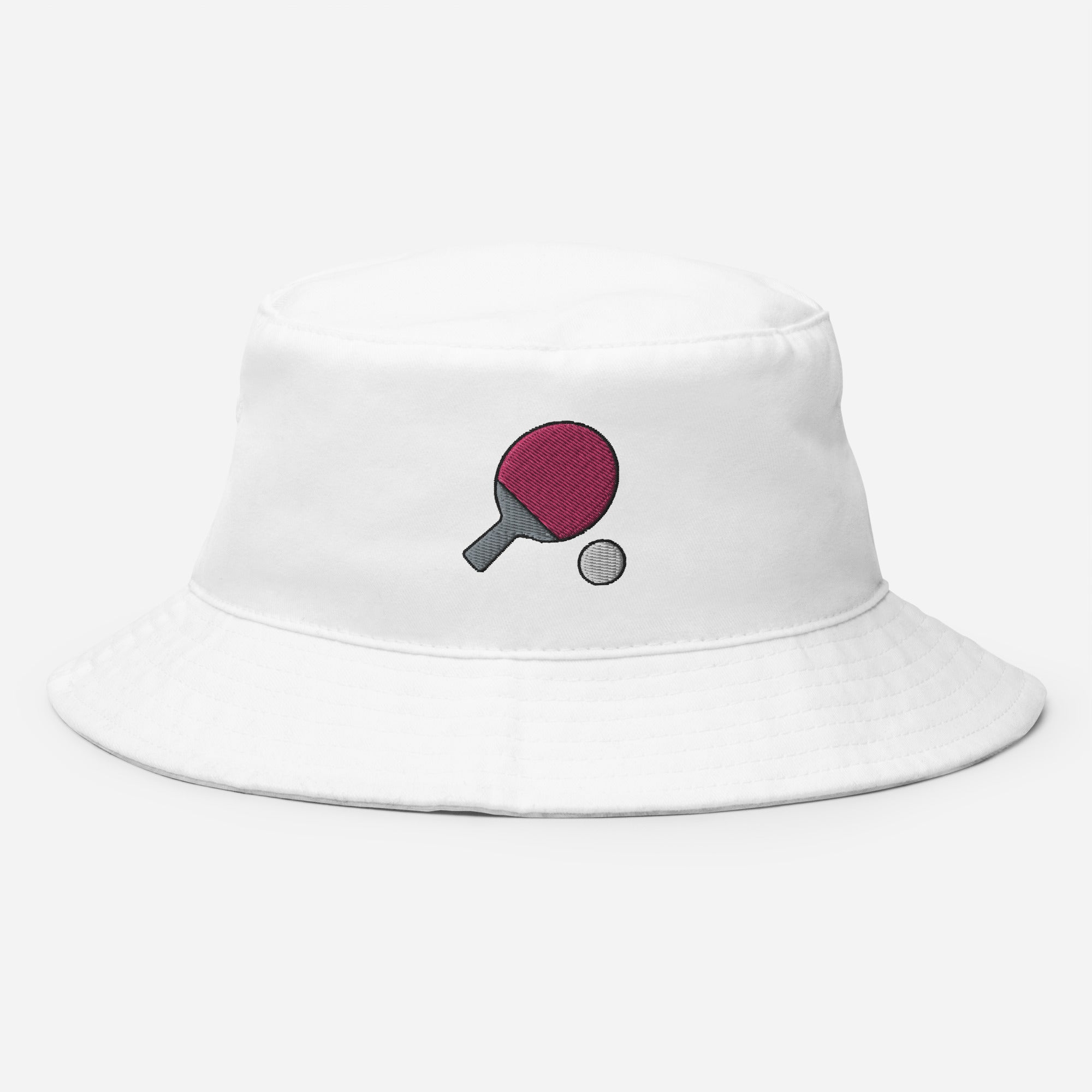 Table Tennis Bucket Hat, Embroidered Ping Pong Paddle Bucket Hat, Handmade whiff whaff Sports Unisex Cotton Sun Hat