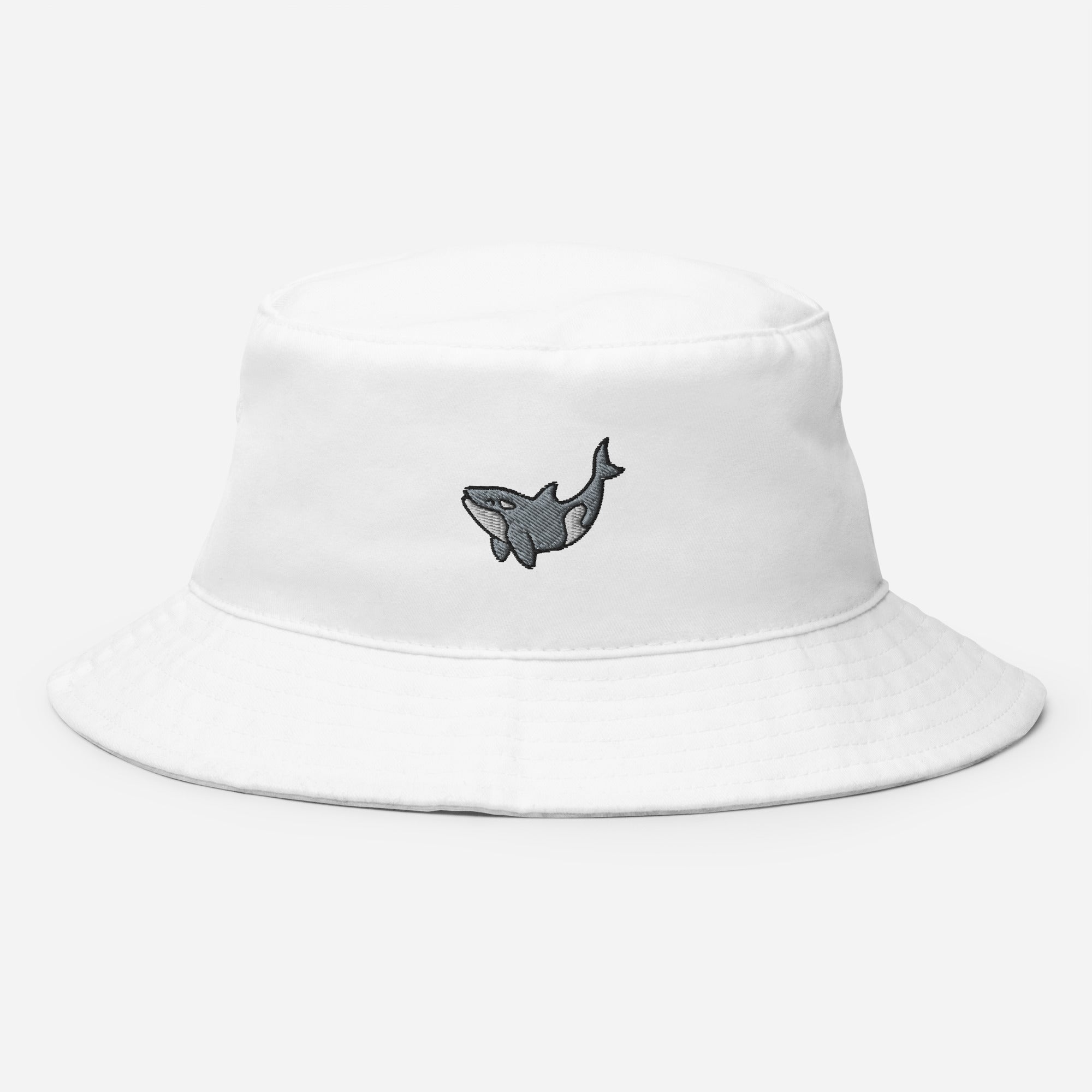 Orca Whale Bucket Hat, Embroidered Killer Whale Bucket Hat, Handmade Ocean Animal Unisex Cotton Sun Hat - Multiple Colors