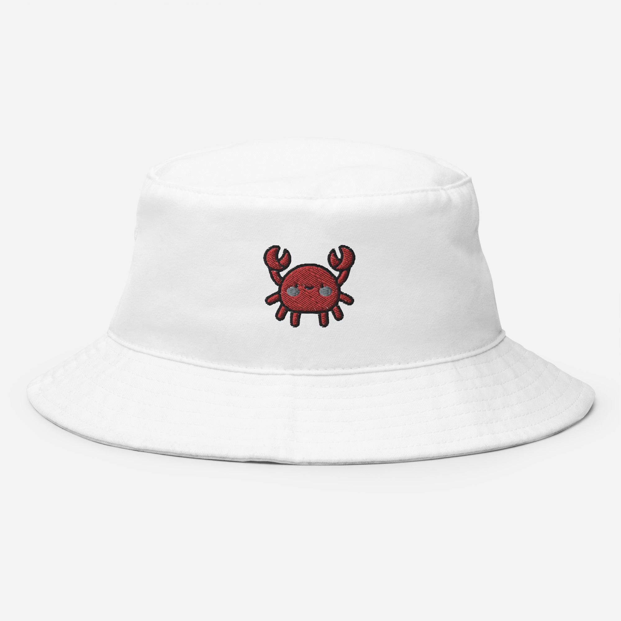 Crab Bucket Hat, Embroidered Sea Crab Bucket Hat, Handmade Unisex Cotton Sun Hat - Multiple Colors