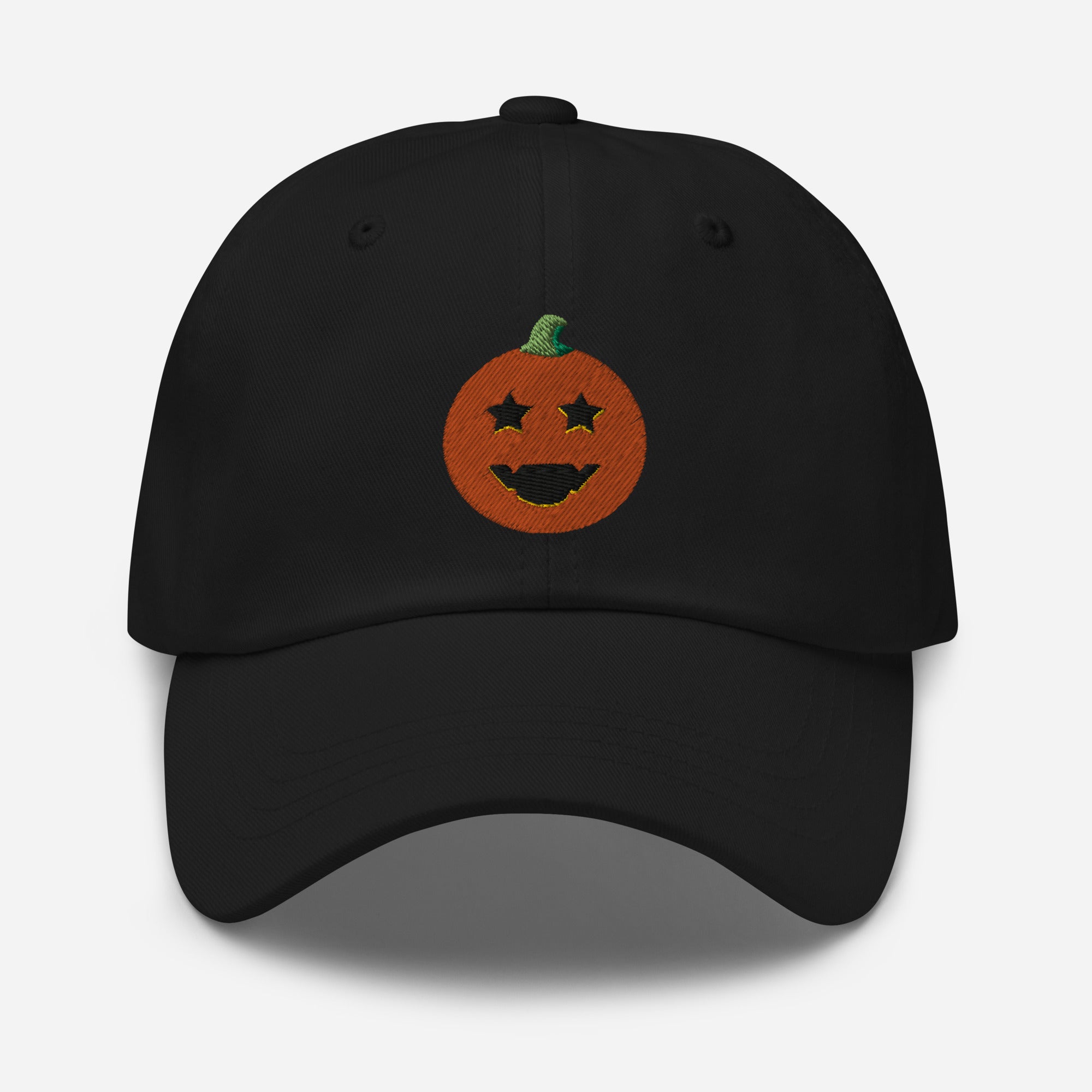 Halloween Pumpkin Dad Hat, Embroidered Evil Face Unisex Hat, Handmade Dad Cap, Scary Pumpkin Adjustable Baseball Gift Cap