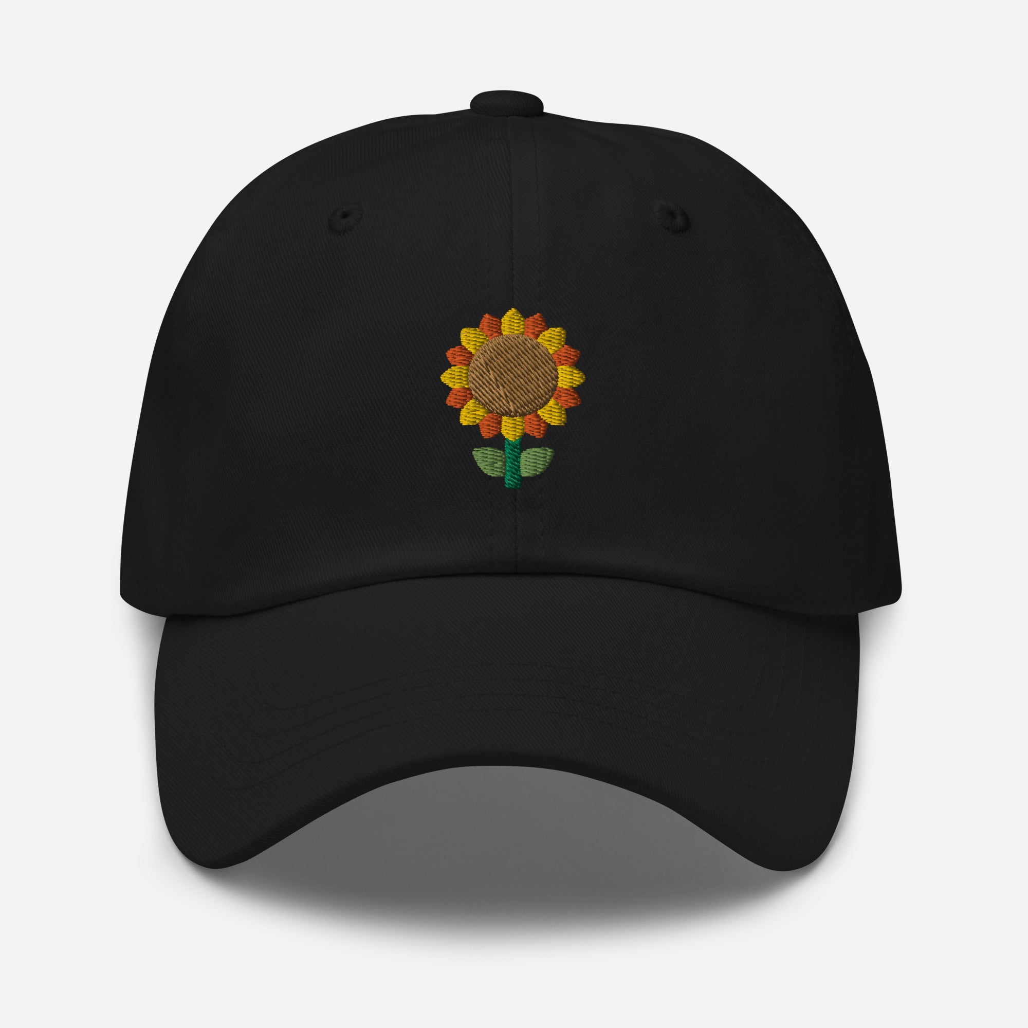 Sunflower Plant Dad Hat, Embroidered Unisex Hat, Handmade Dad Cap, Adjustable Baseball Gift Cap - Multiple Colors