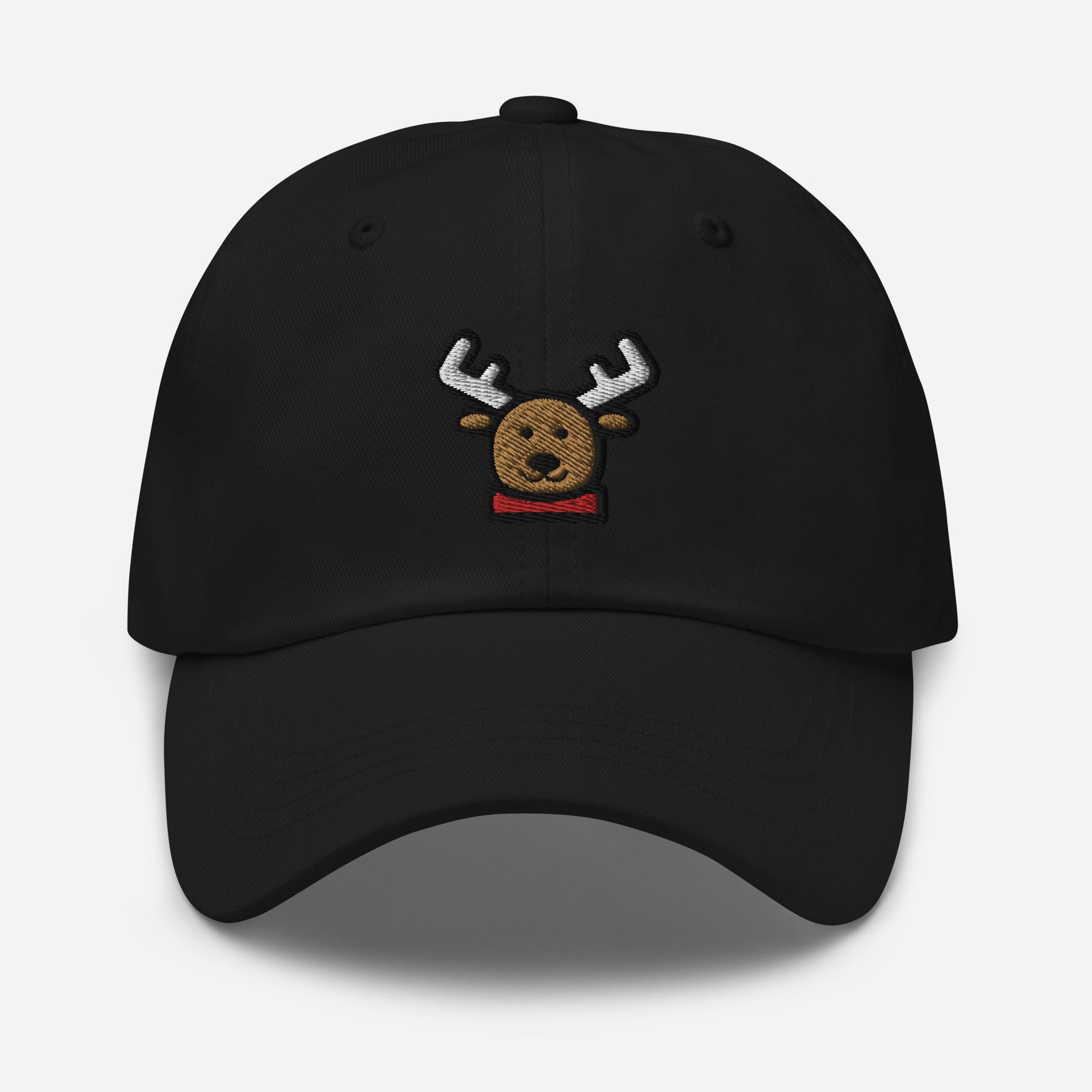 Reindeer Dad Hat, Embroidered Christmas Animal Unisex Hat, Handmade Dad Cap, Xmas Festive Adjustable Baseball Gift Cap