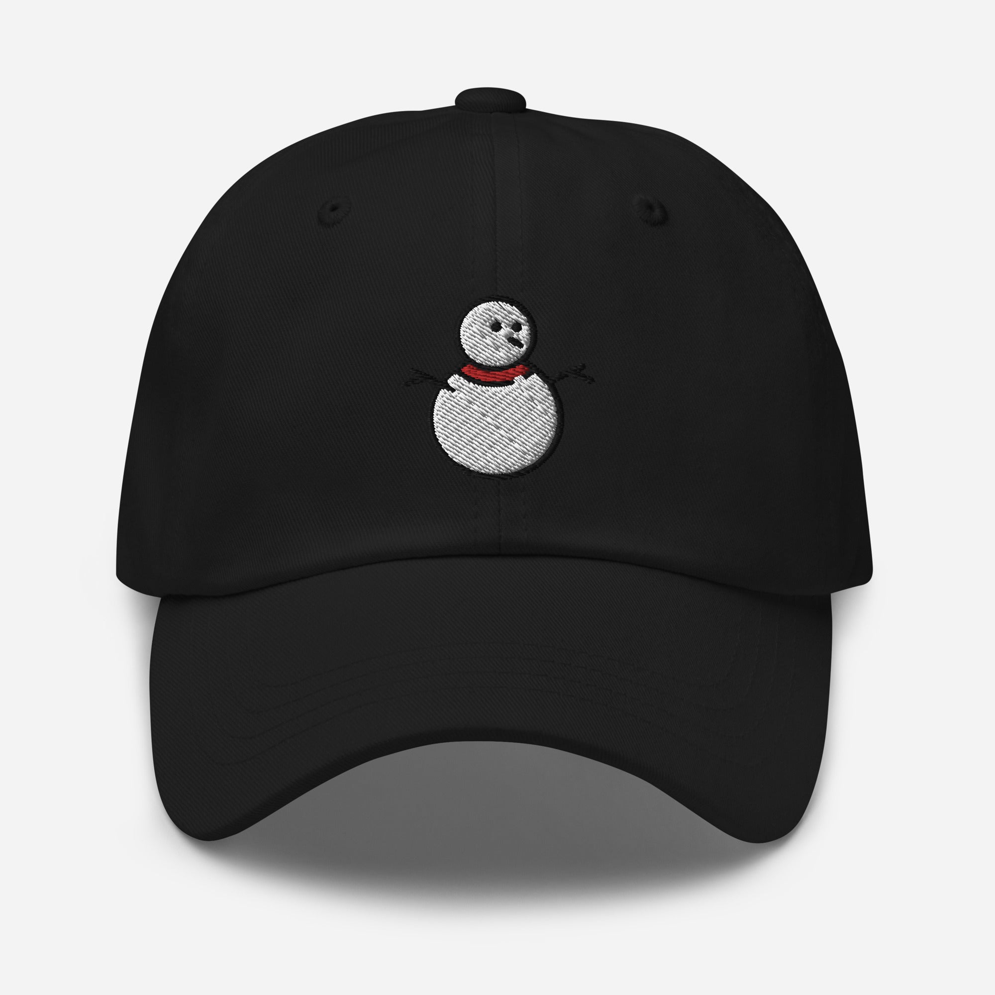 Snowman Dad Hat, Embroidered Christmas Unisex Hat, Handmade Dad Cap, Xmas Festive Adjustable Baseball Gift Cap