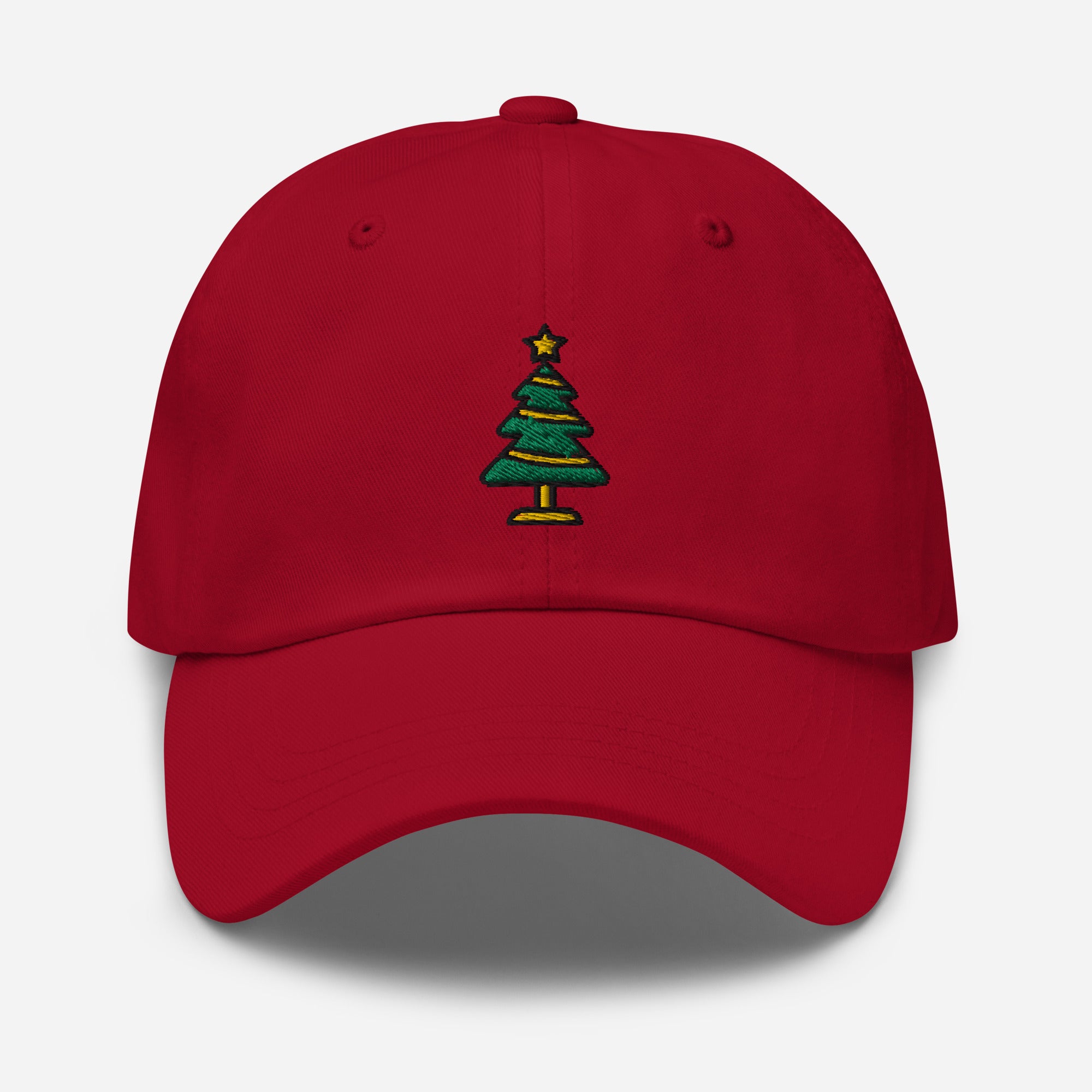 Christmas Tree Dad Hat, Embroidered Christmas Decor Unisex Hat, Handmade Dad Cap, Xmas Festive Adjustable Baseball Gift Cap