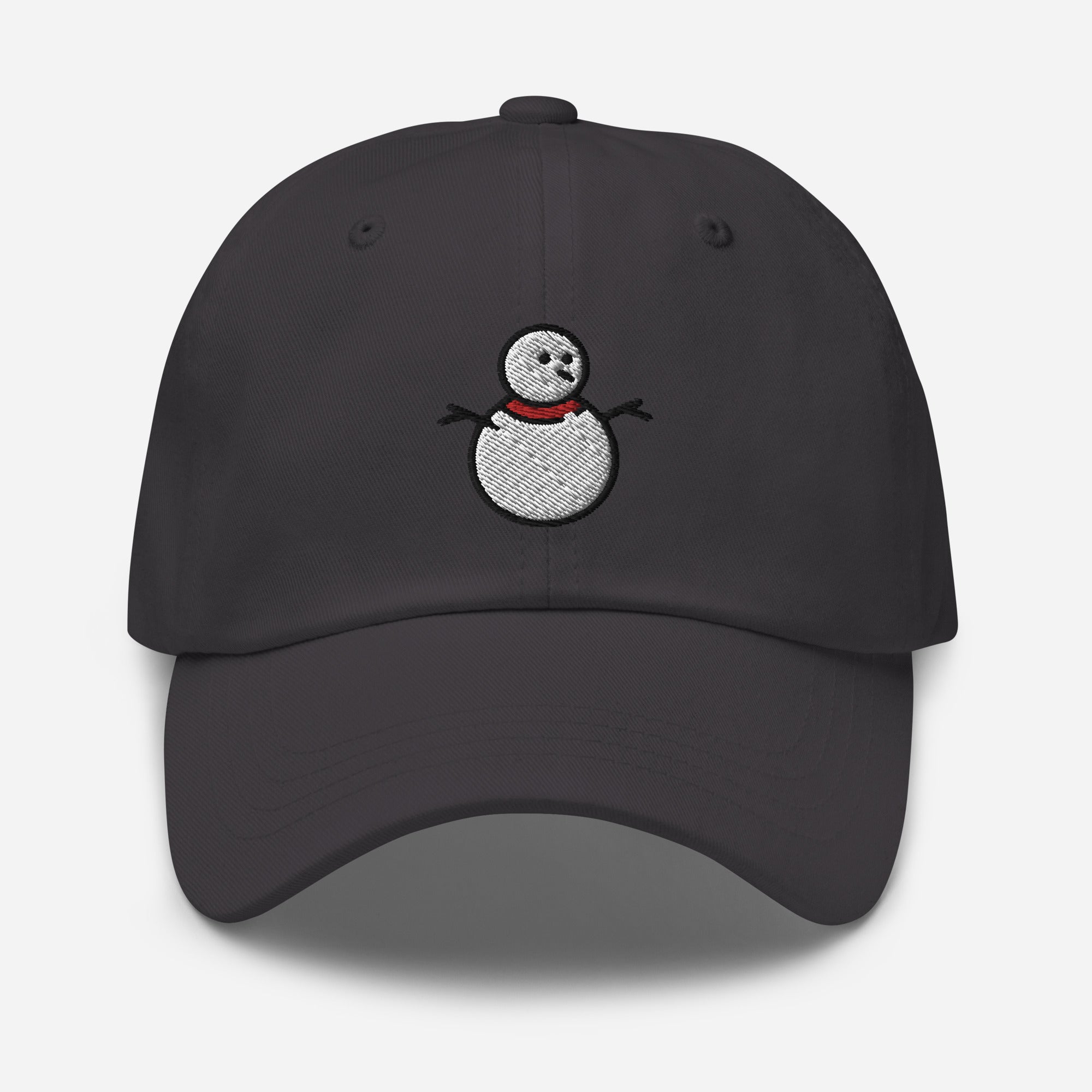 Snowman Dad Hat, Embroidered Christmas Unisex Hat, Handmade Dad Cap, Xmas Festive Adjustable Baseball Gift Cap