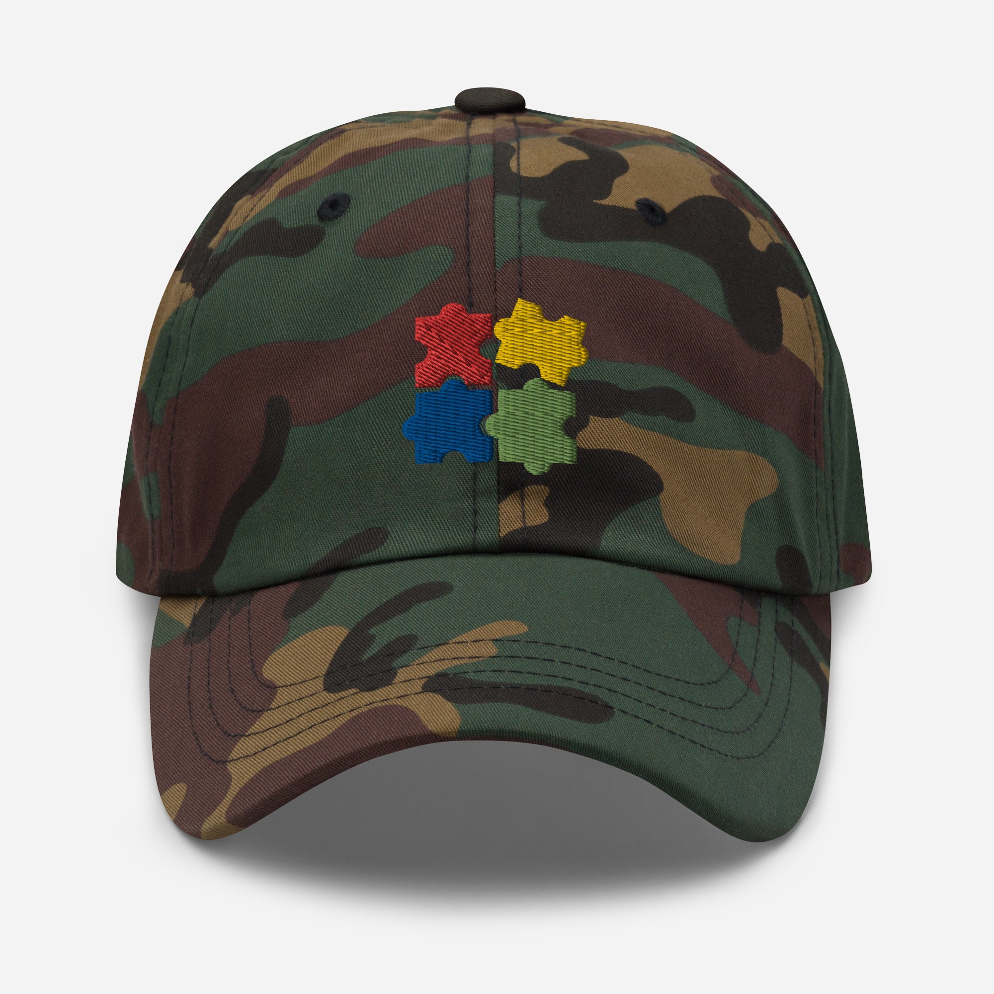 Autism Puzzle Pieces Dad Hat, Embroidered Autism Awareness Unisex Hat, Handmade Dad Cap, Autistic Pride Adjustable Baseball Gift Cap