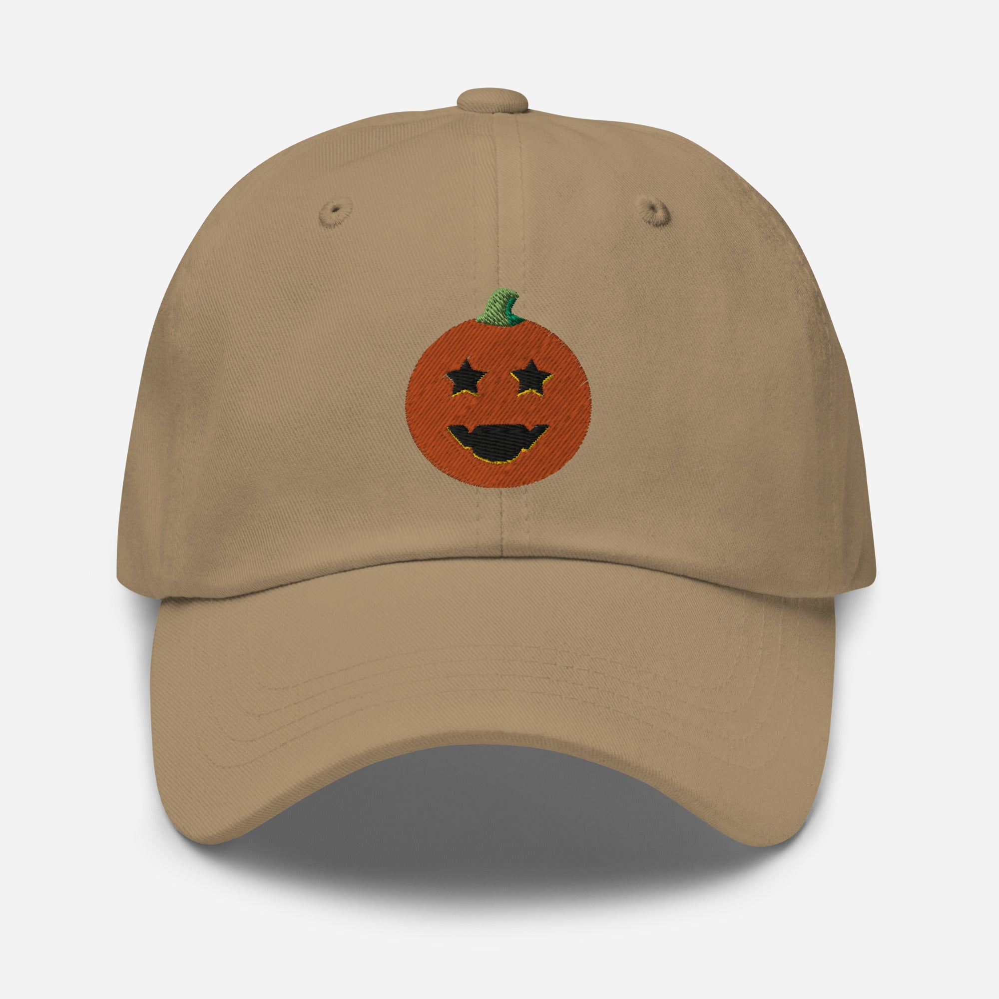 Halloween Pumpkin Dad Hat, Embroidered Evil Face Unisex Hat, Handmade Dad Cap, Scary Pumpkin Adjustable Baseball Gift Cap