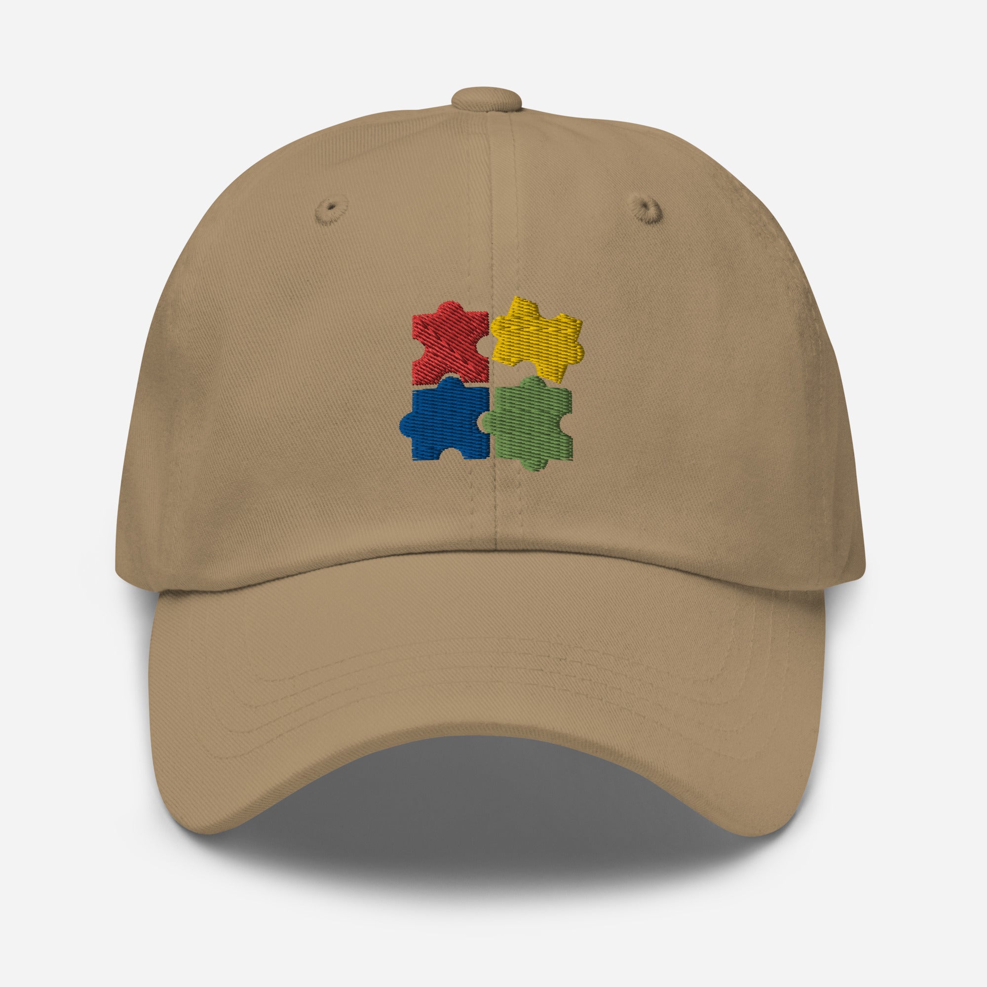 Autism Puzzle Pieces Dad Hat, Embroidered Autism Awareness Unisex Hat, Handmade Dad Cap, Autistic Pride Adjustable Baseball Gift Cap