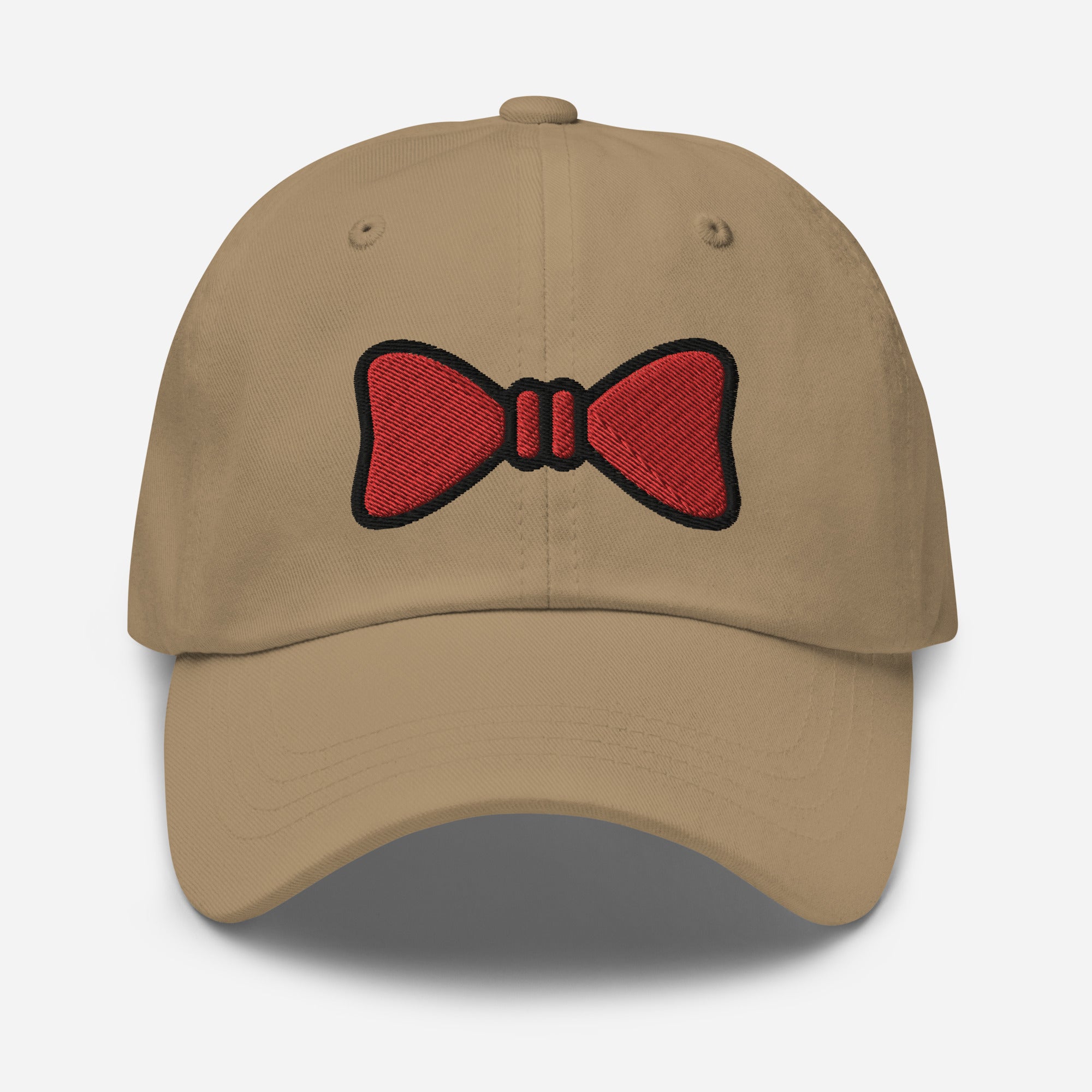 Bow Tie Dad Hat, Embroidered Christmas Unisex Hat, Handmade Dad Cap, Xmas Festive Adjustable Baseball Gift Cap