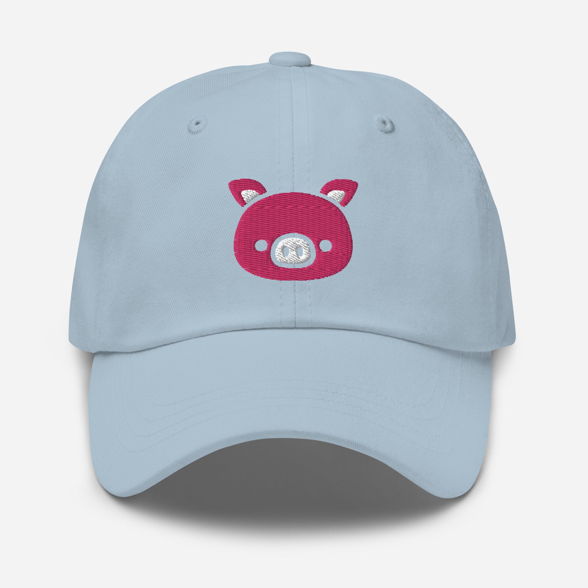 Pig Face Dad Hat, Embroidered Farm Animal Unisex Hat, Handmade Dad Cap, Cartoon Pig Adjustable Baseball Gift Cap