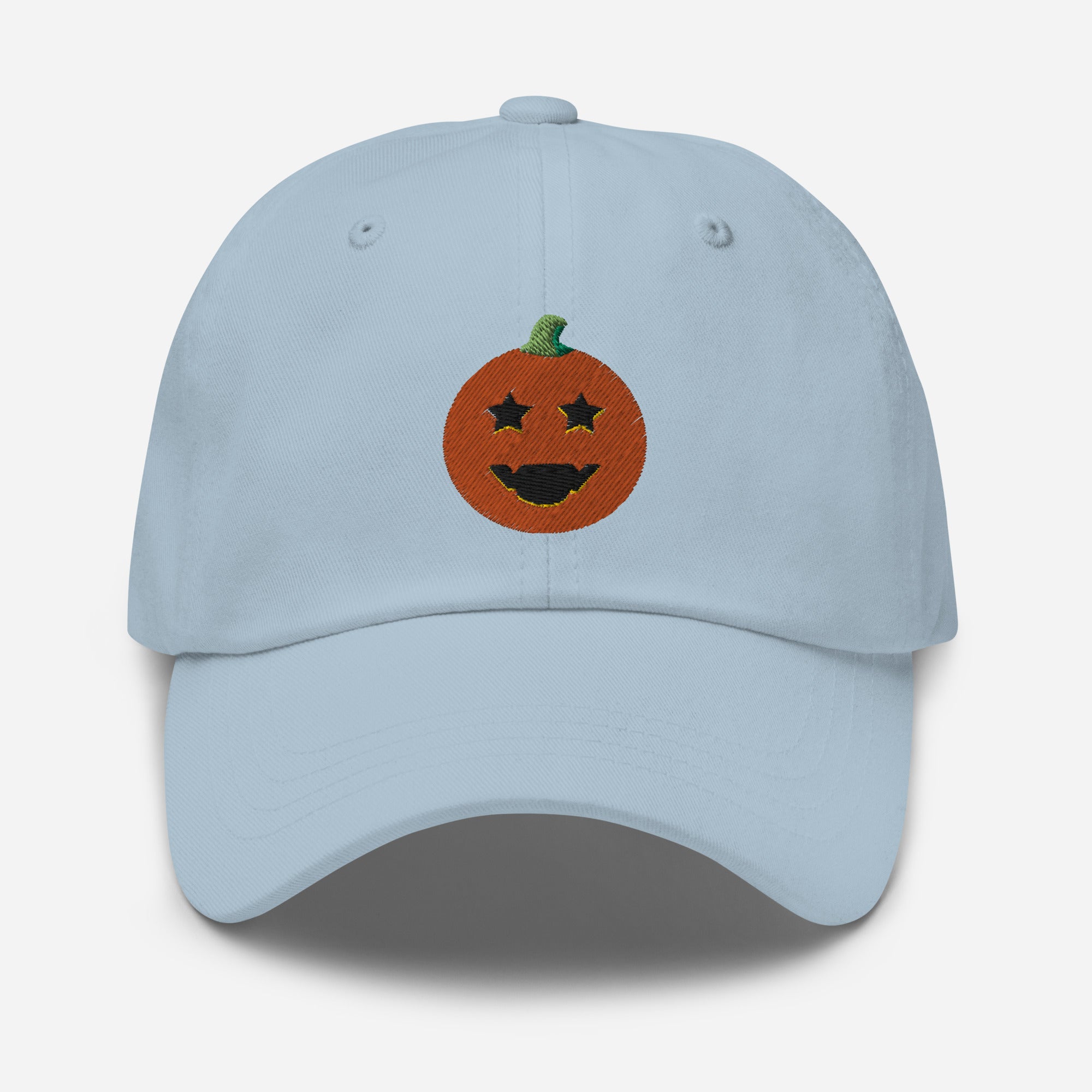 Halloween Pumpkin Dad Hat, Embroidered Evil Face Unisex Hat, Handmade Dad Cap, Scary Pumpkin Adjustable Baseball Gift Cap