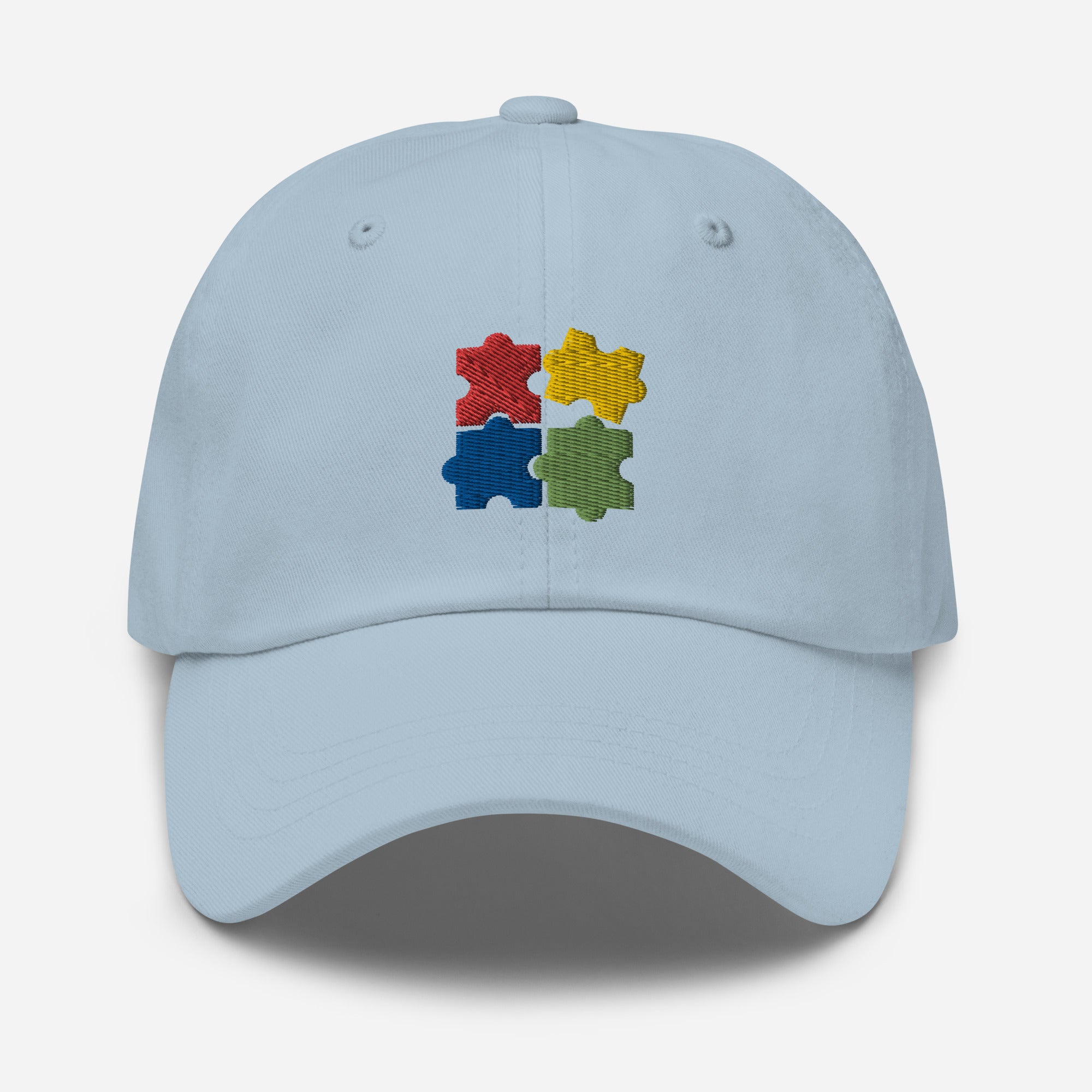 Autism Puzzle Pieces Dad Hat, Embroidered Autism Awareness Unisex Hat, Handmade Dad Cap, Autistic Pride Adjustable Baseball Gift Cap