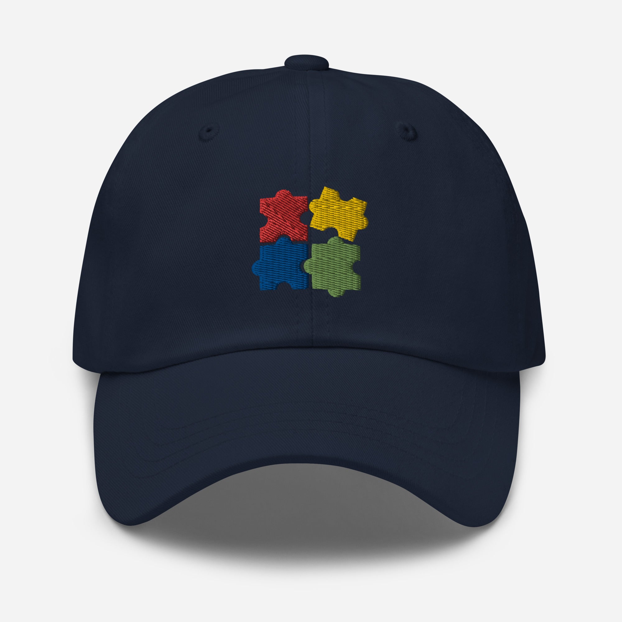 Autism Puzzle Pieces Dad Hat, Embroidered Autism Awareness Unisex Hat, Handmade Dad Cap, Autistic Pride Adjustable Baseball Gift Cap