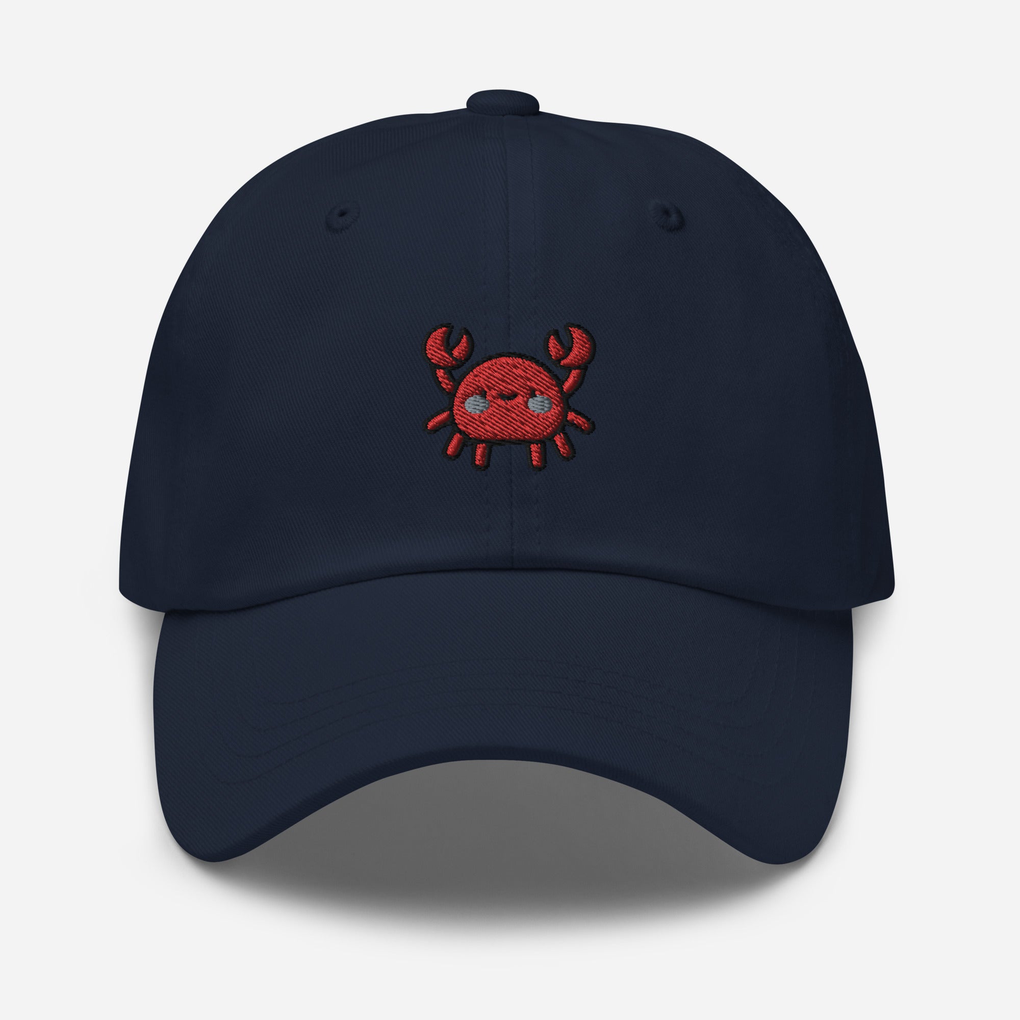 Crab Dad Hat, Embroidered Sea Crab Unisex Hat, Handmade Dad Cap, Adjustable Baseball Gift Cap - Multiple Colors