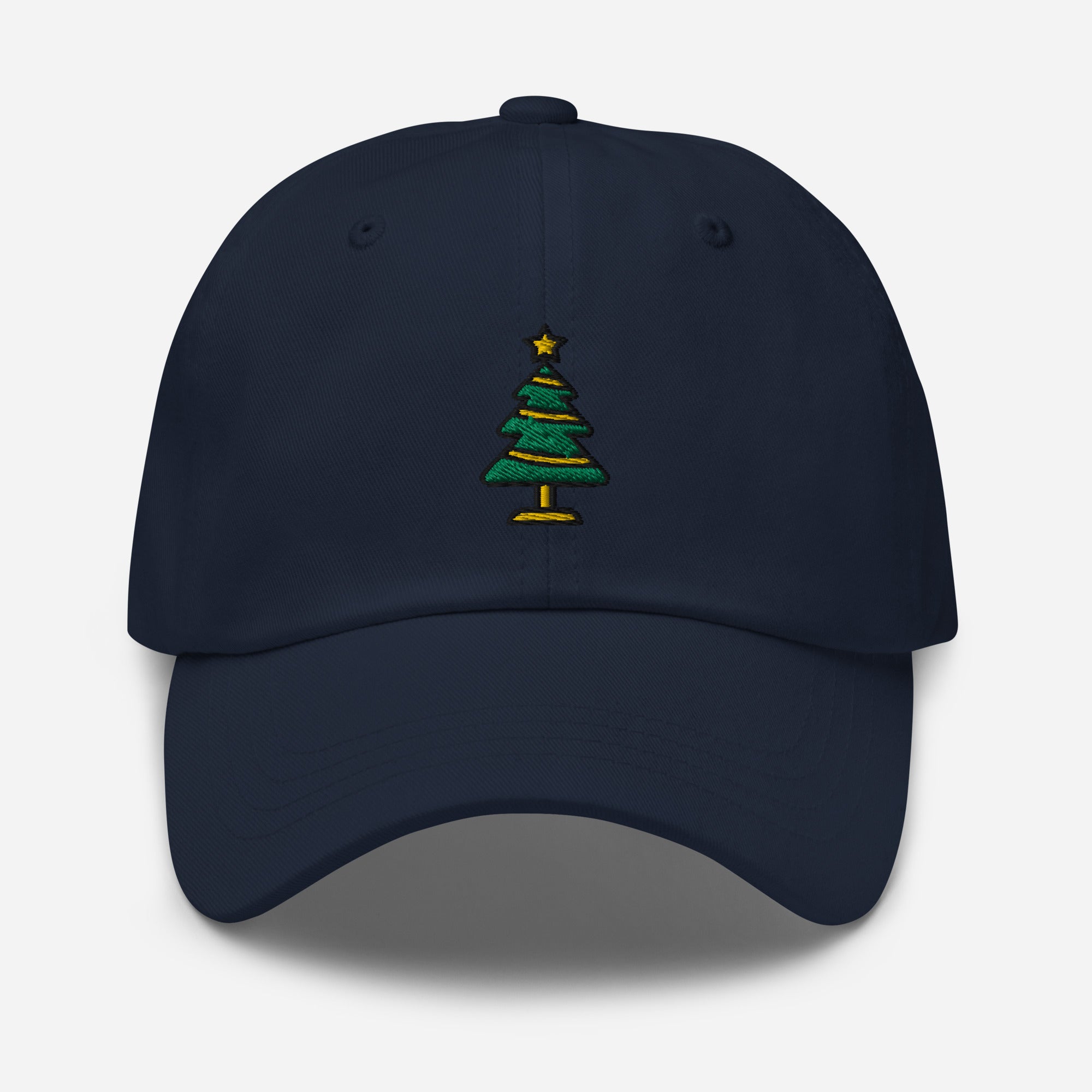 Christmas Tree Dad Hat, Embroidered Christmas Decor Unisex Hat, Handmade Dad Cap, Xmas Festive Adjustable Baseball Gift Cap