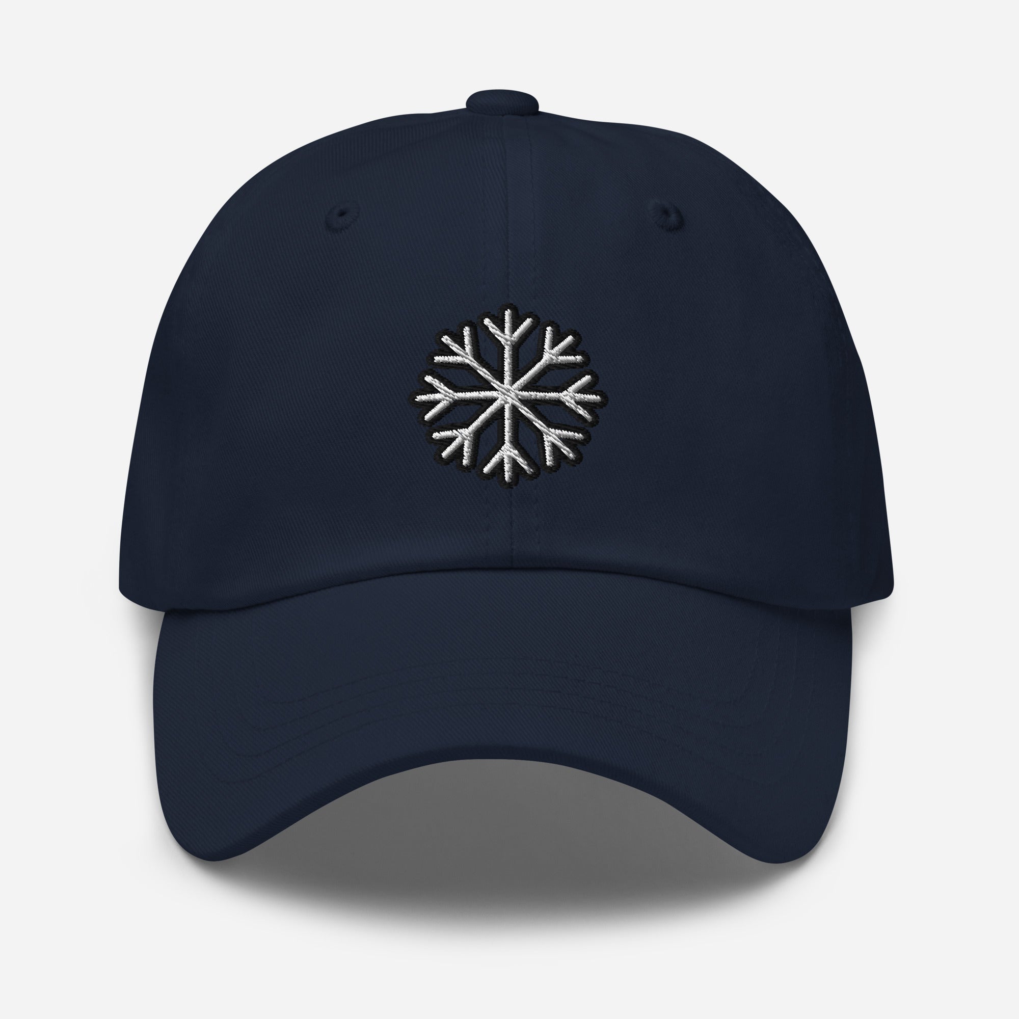 Snowflake Dad Hat, Embroidered Christmas Unisex Hat, Handmade Dad Cap, Xmas Winter Festive Adjustable Baseball Gift Cap