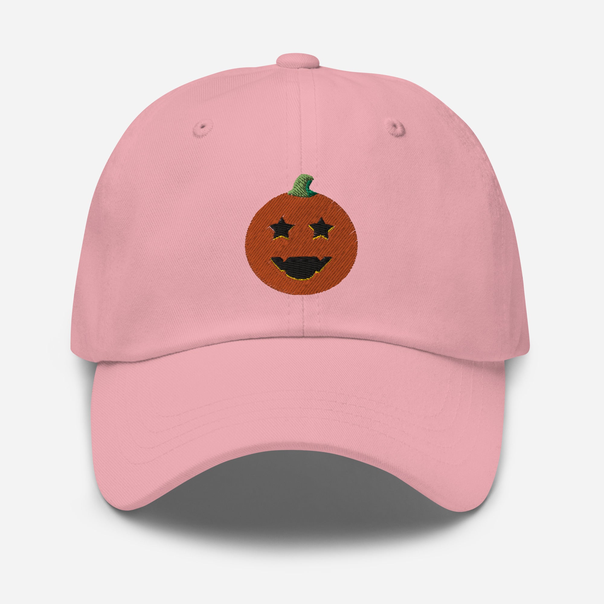 Halloween Pumpkin Dad Hat, Embroidered Evil Face Unisex Hat, Handmade Dad Cap, Scary Pumpkin Adjustable Baseball Gift Cap