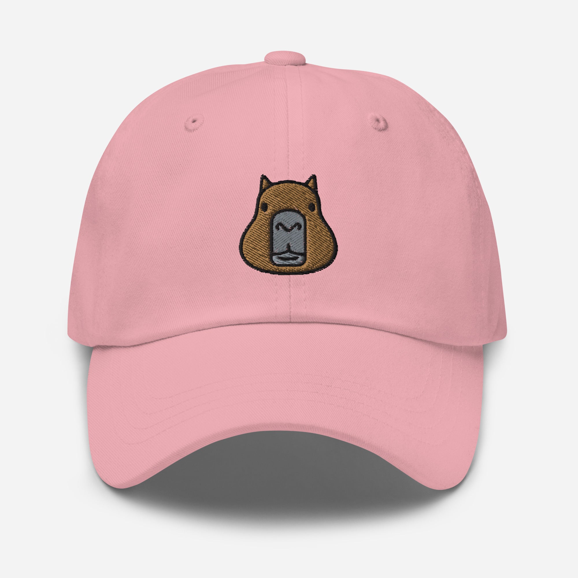 Capybara Face Dad Hat, Embroidered Cute Rodent Meme Animal Lover Unisex Hat, Handmade Dad Cap, Capybaras Pet Lover Adjustable Baseball Cap