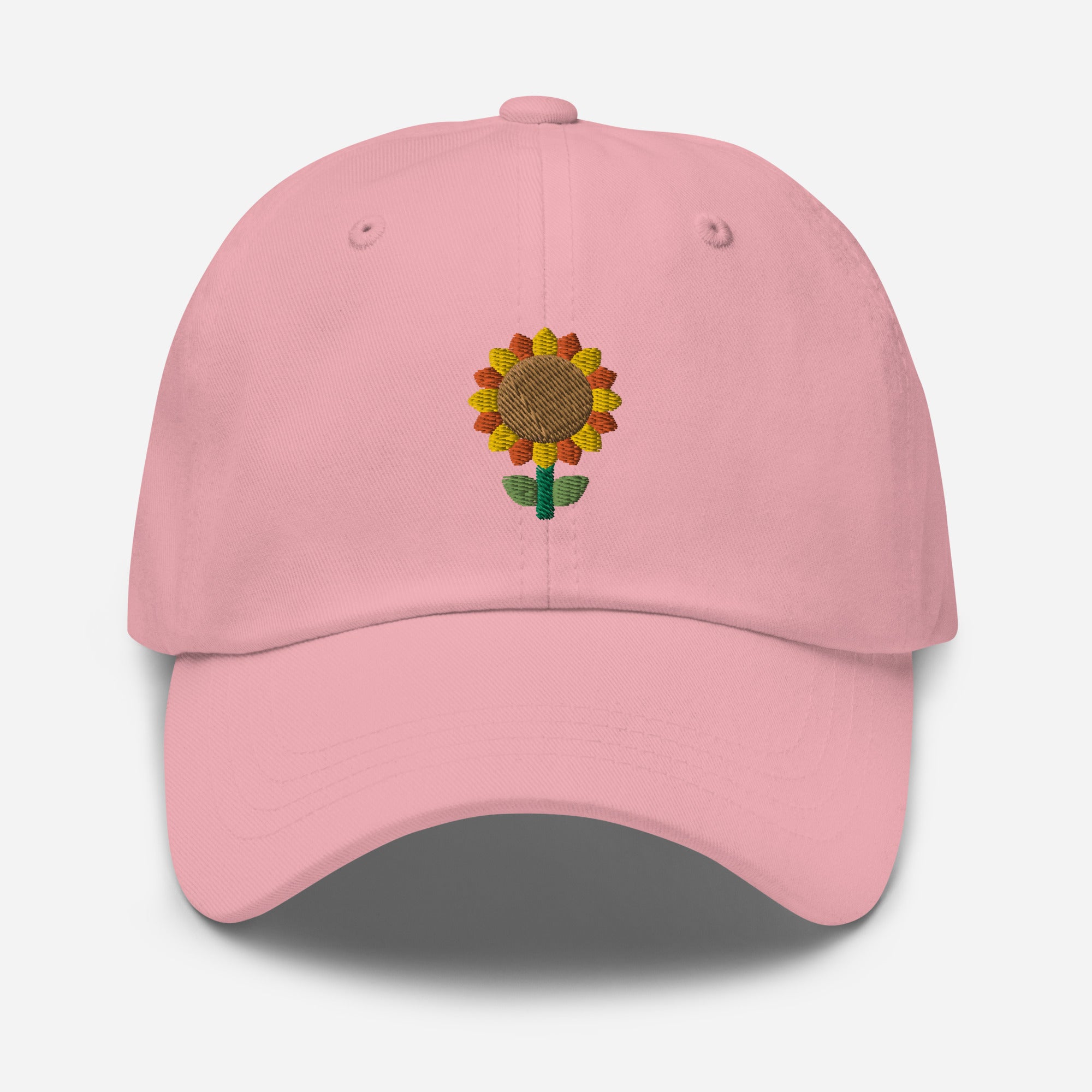 Sunflower Plant Dad Hat, Embroidered Unisex Hat, Handmade Dad Cap, Adjustable Baseball Gift Cap - Multiple Colors