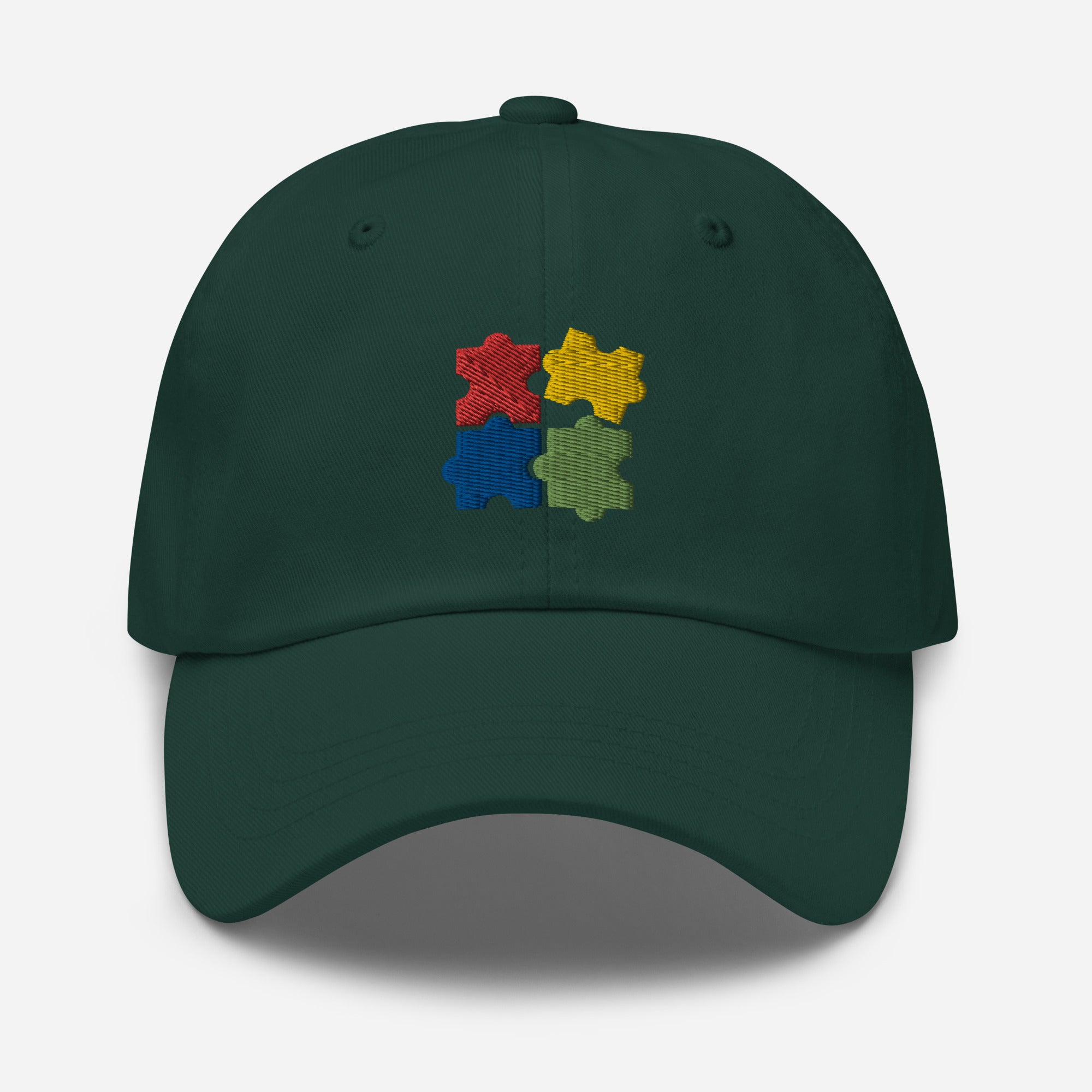 Autism Puzzle Pieces Dad Hat, Embroidered Autism Awareness Unisex Hat, Handmade Dad Cap, Autistic Pride Adjustable Baseball Gift Cap