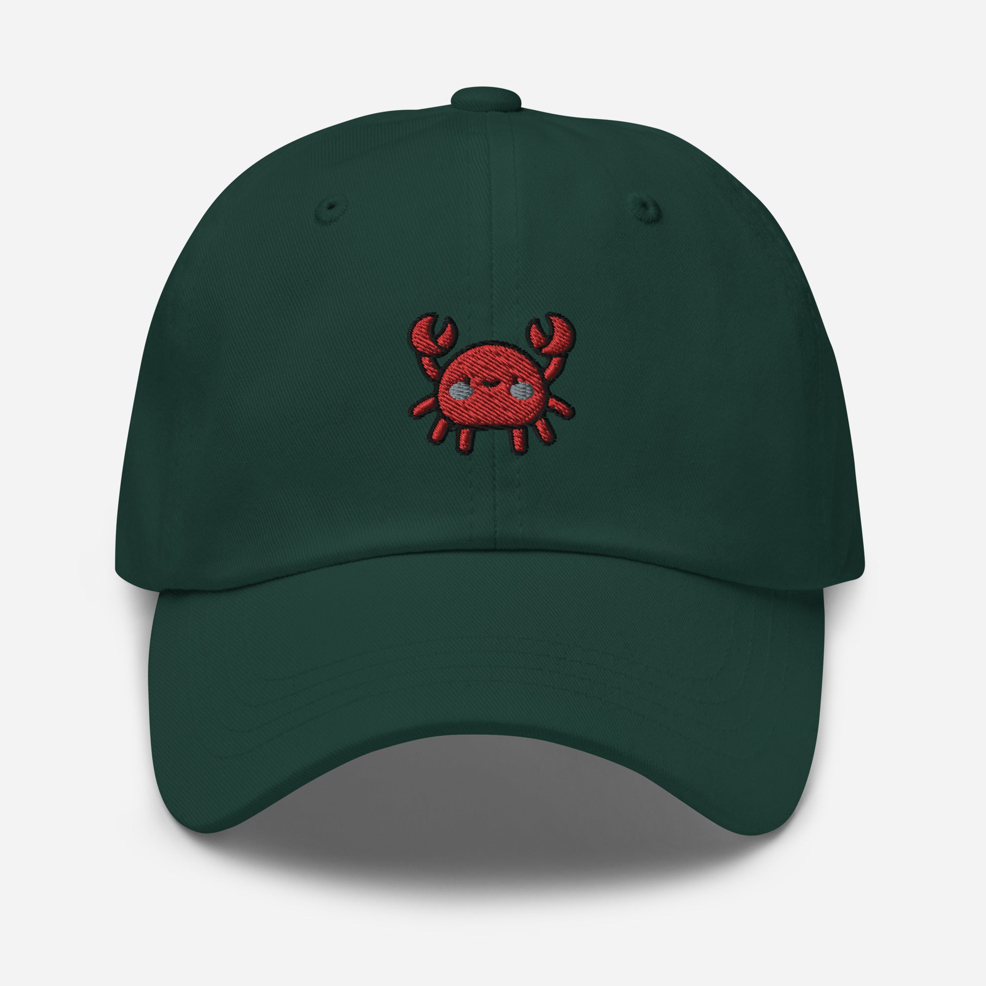 Crab Dad Hat, Embroidered Sea Crab Unisex Hat, Handmade Dad Cap, Adjustable Baseball Gift Cap - Multiple Colors