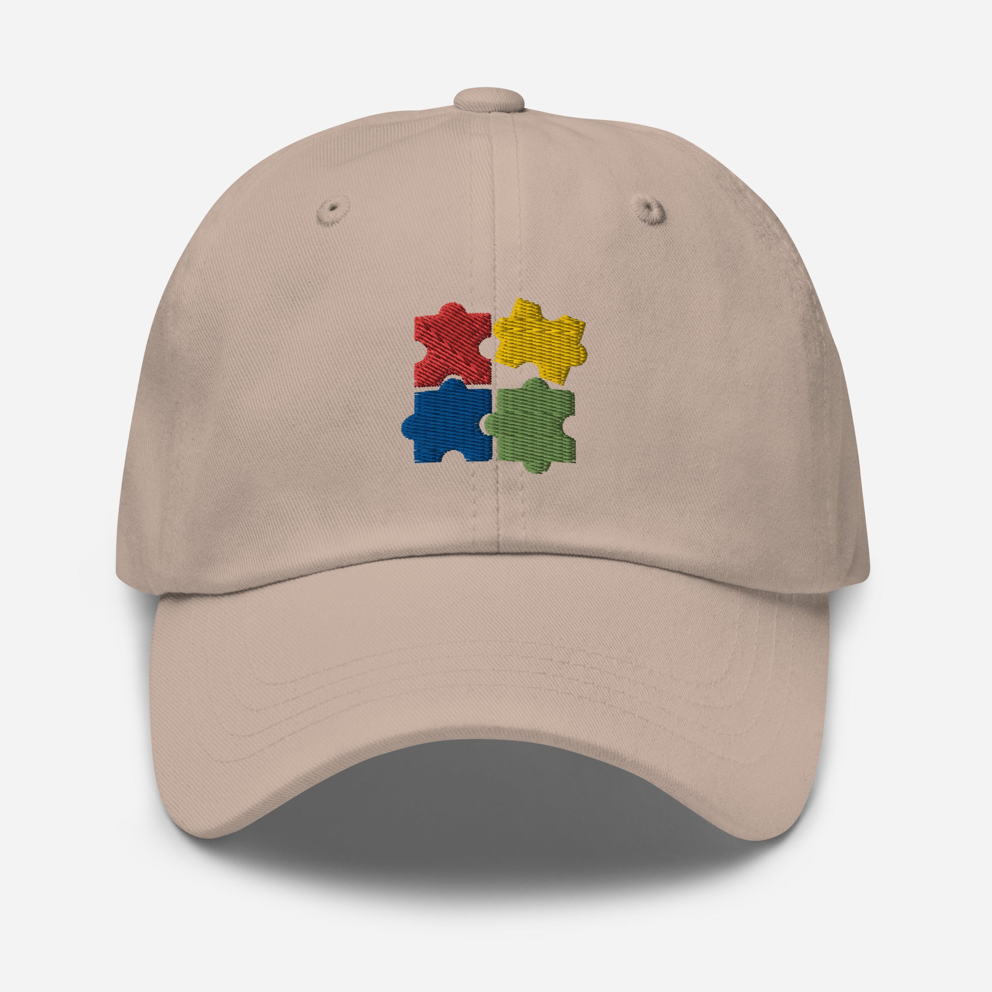 Autism Puzzle Pieces Dad Hat, Embroidered Autism Awareness Unisex Hat, Handmade Dad Cap, Autistic Pride Adjustable Baseball Gift Cap