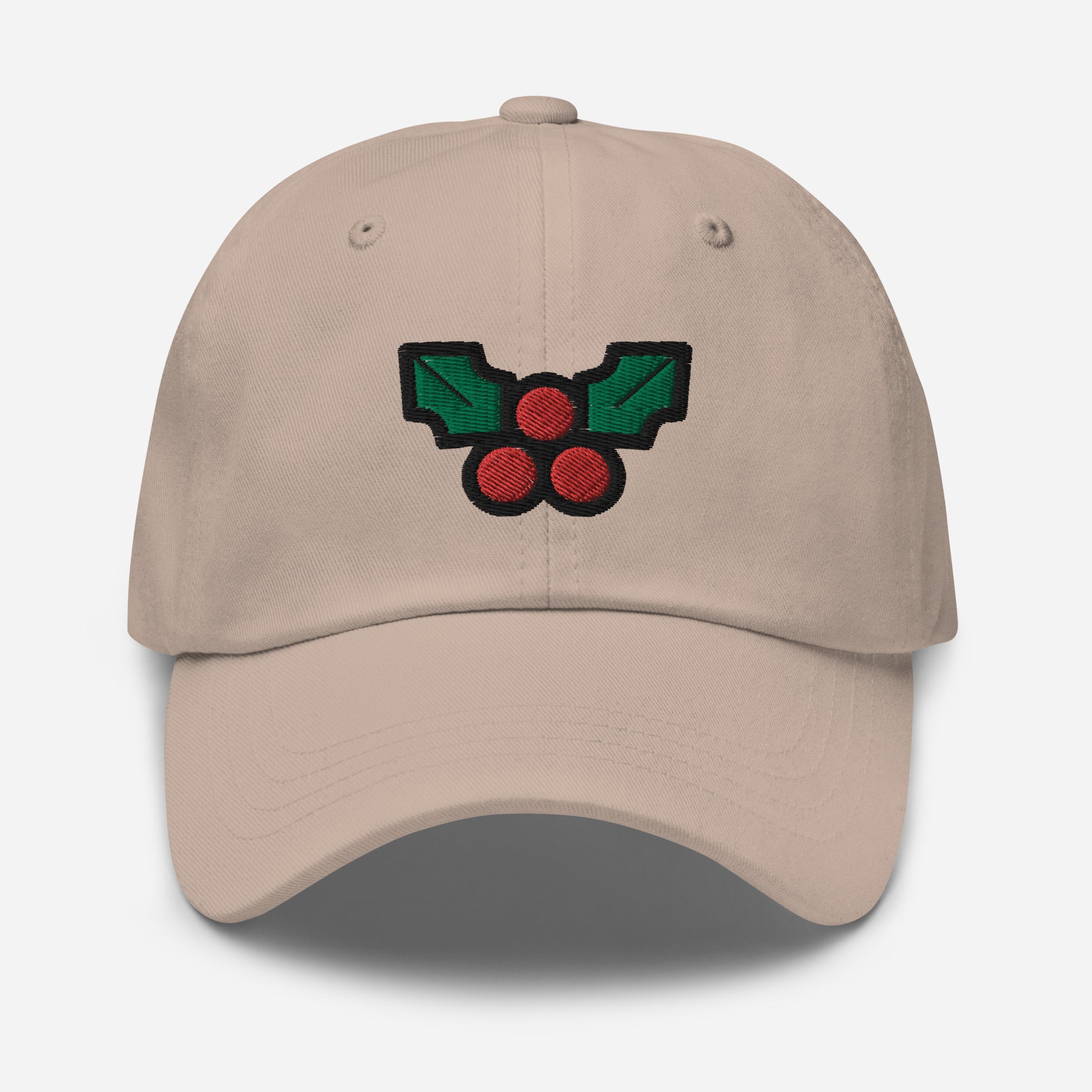 Christmas Mistletoe Dad Hat, Embroidered Decoration LeafUnisex Hat, Handmade Dad Cap, Xmas Festive Adjustable Baseball Gift Cap