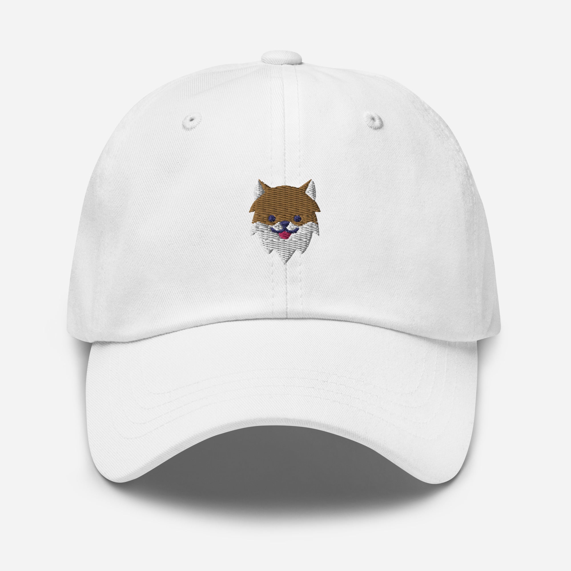 Pomeranian Dog Face Dad Hat, Embroidered Dog Lover Unisex Hat, Handmade Dad Cap, Pom Dogs Adjustable Baseball Gift Cap