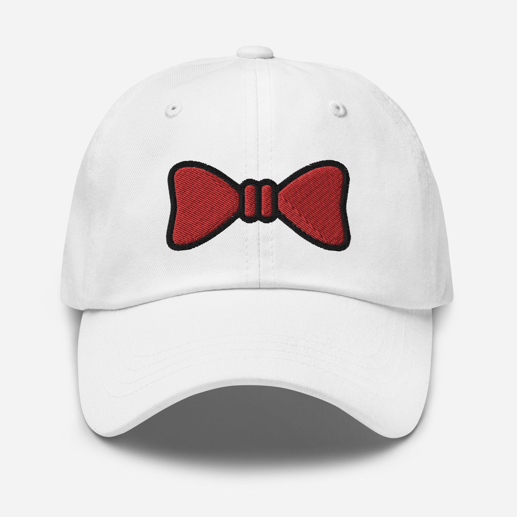 Bow Tie Dad Hat, Embroidered Christmas Unisex Hat, Handmade Dad Cap, Xmas Festive Adjustable Baseball Gift Cap