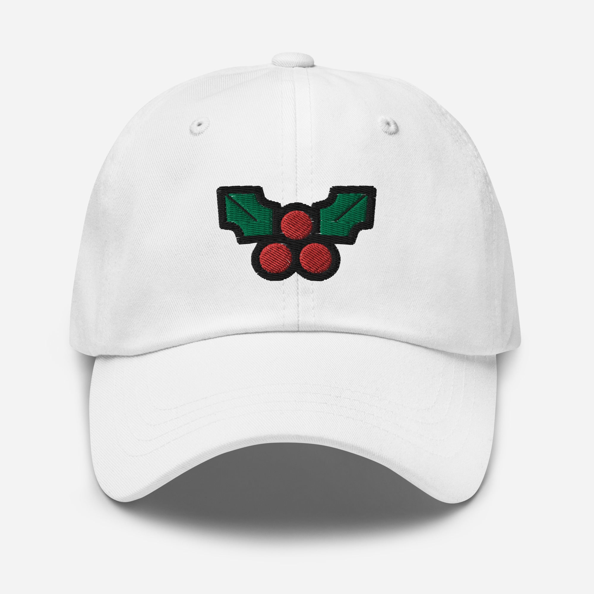 Christmas Mistletoe Dad Hat, Embroidered Decoration LeafUnisex Hat, Handmade Dad Cap, Xmas Festive Adjustable Baseball Gift Cap