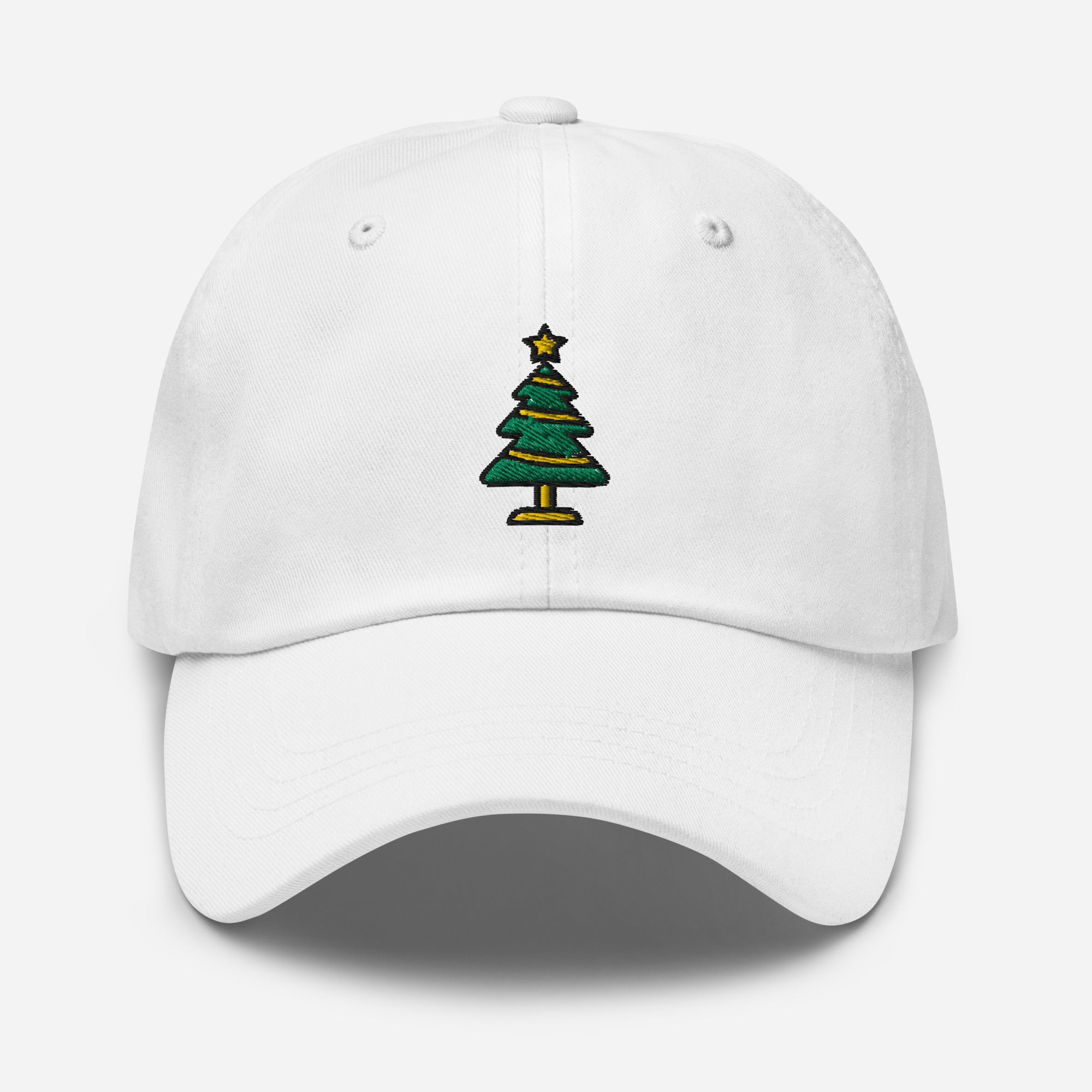 Christmas Tree Dad Hat, Embroidered Christmas Decor Unisex Hat, Handmade Dad Cap, Xmas Festive Adjustable Baseball Gift Cap