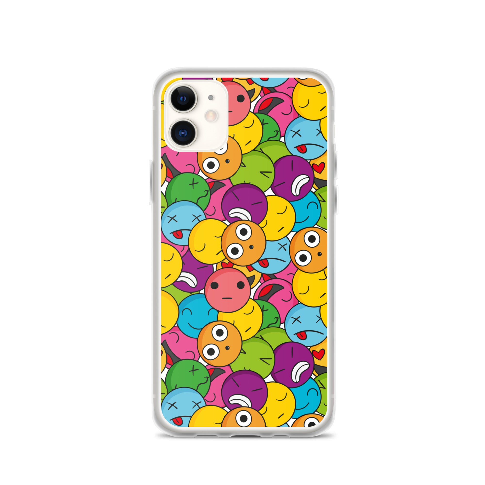 Creative Colorful Emoticons Pattern Clear Case for iPhone®