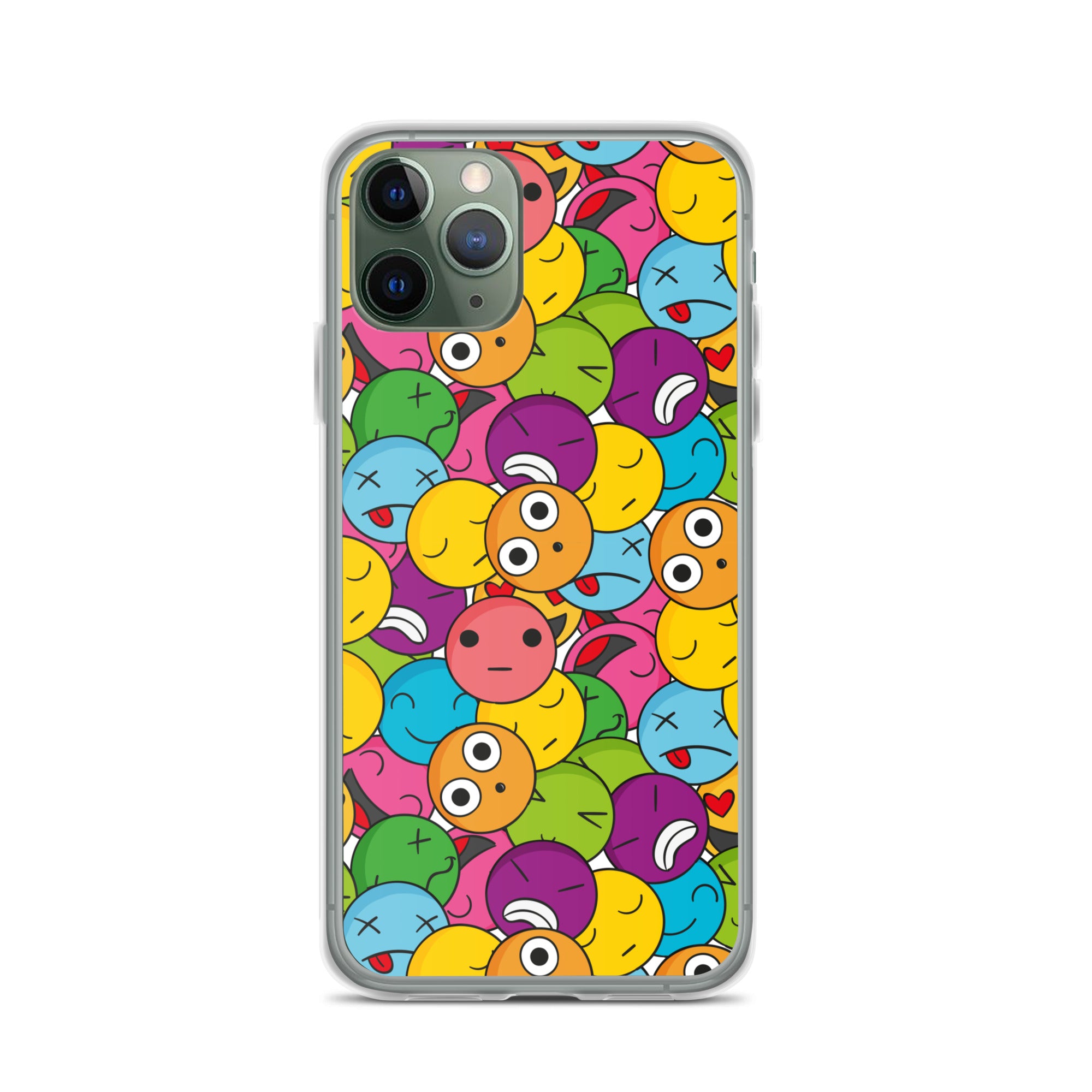 Creative Colorful Emoticons Pattern Clear Case for iPhone®