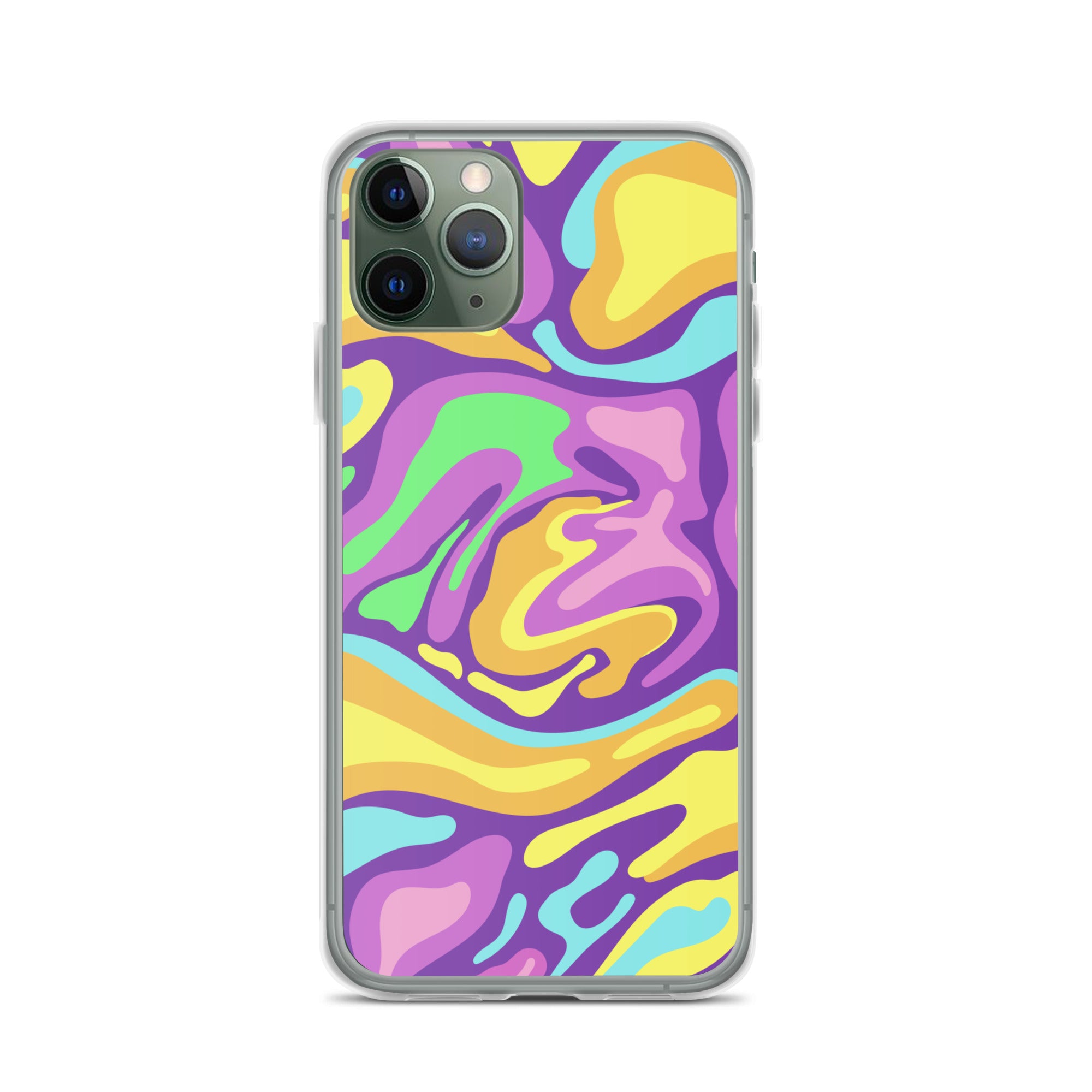 Colorful Groovy Psychedelic Wave Pattern Clear Case for iPhone®