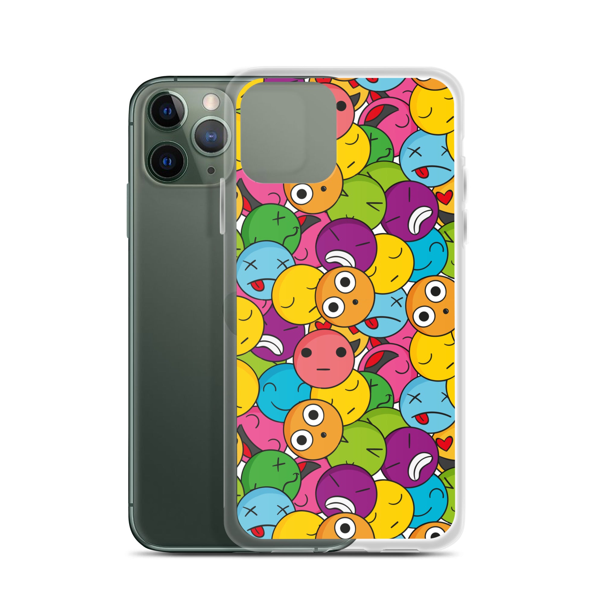 Creative Colorful Emoticons Pattern Clear Case for iPhone®