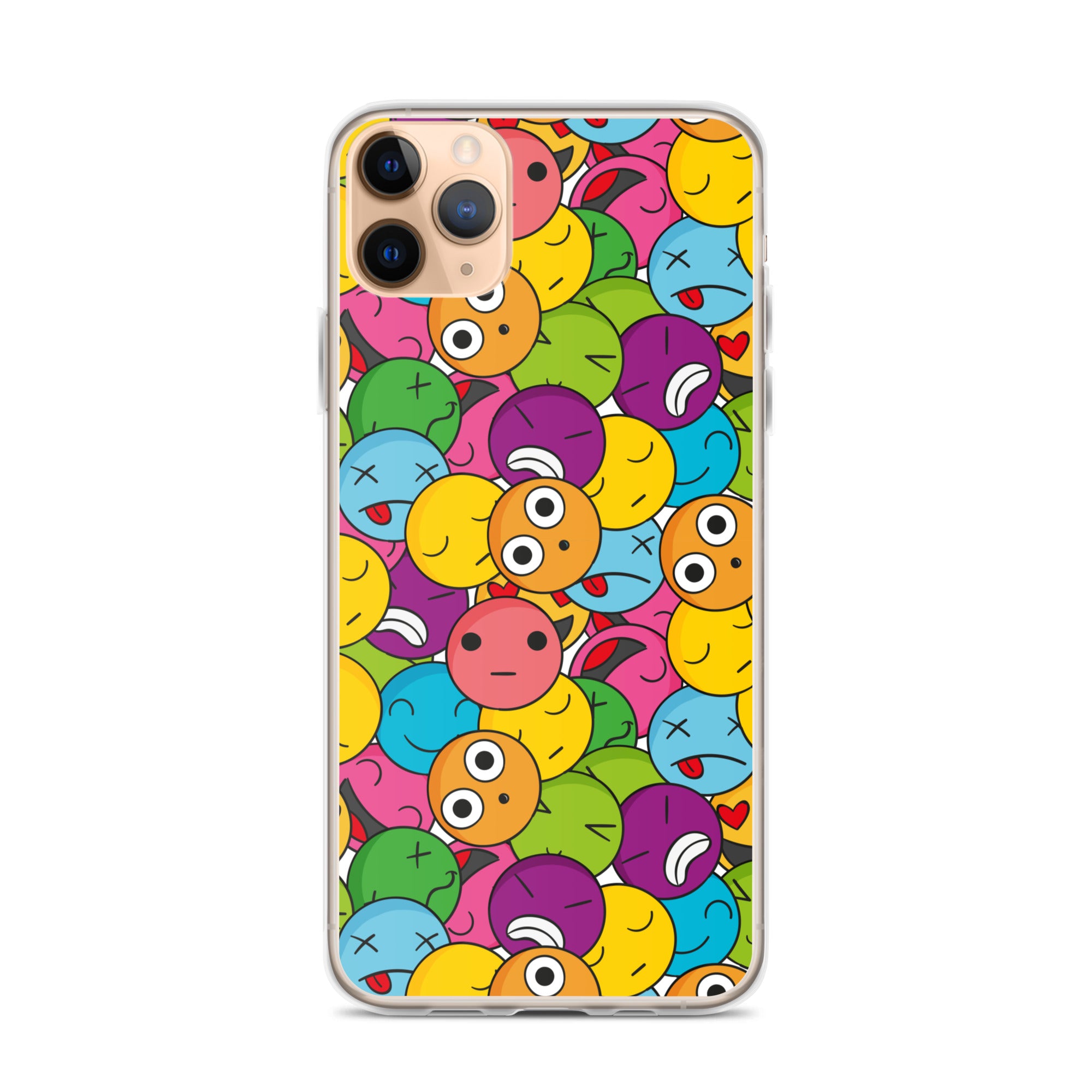 Creative Colorful Emoticons Pattern Clear Case for iPhone®