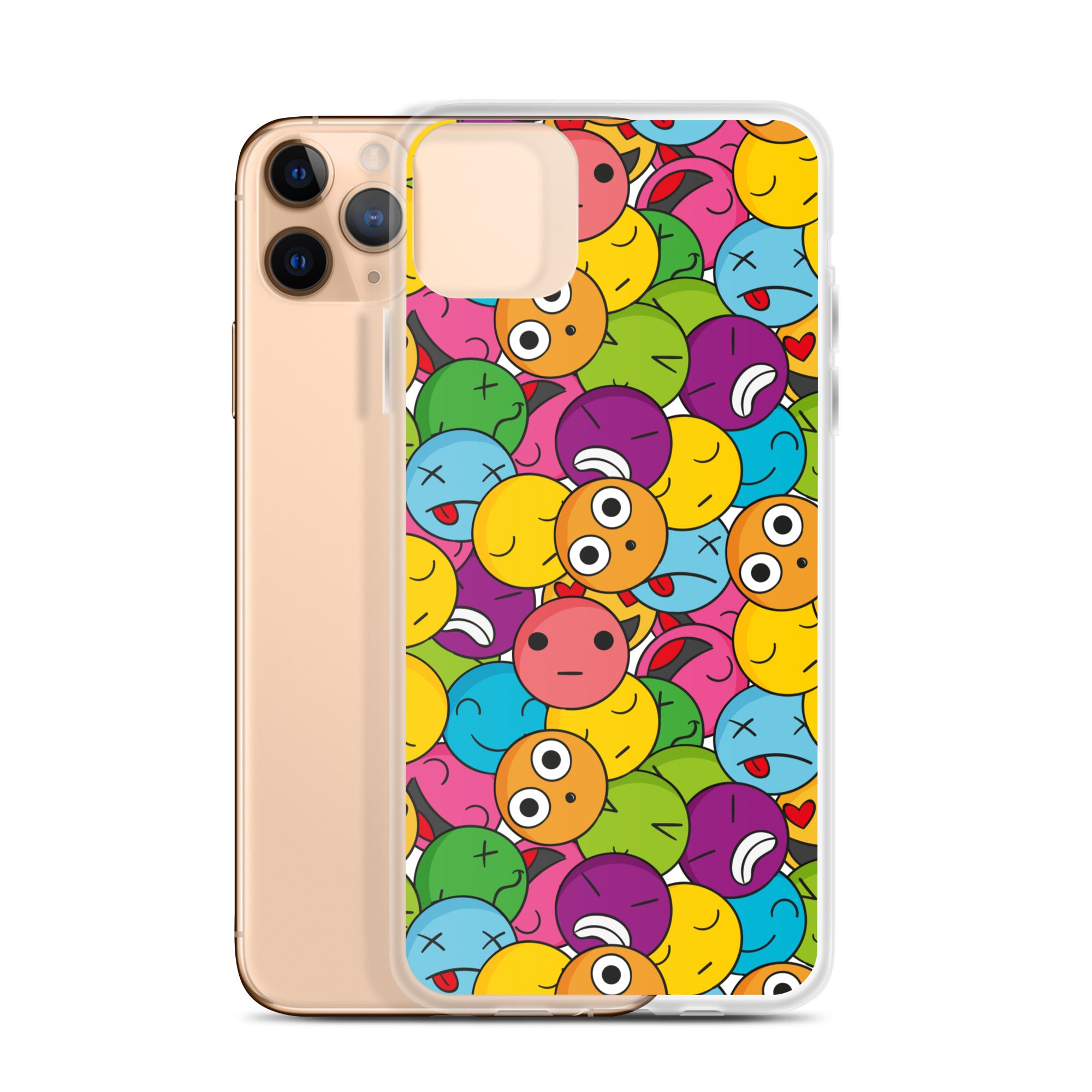 Creative Colorful Emoticons Pattern Clear Case for iPhone®