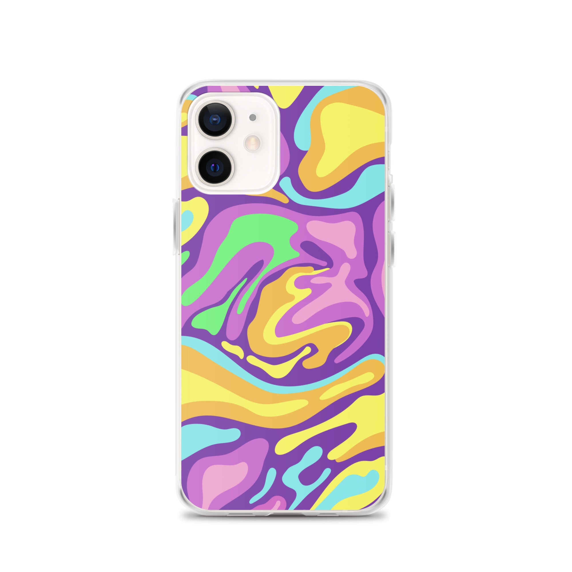 Colorful Groovy Psychedelic Wave Pattern Clear Case for iPhone®