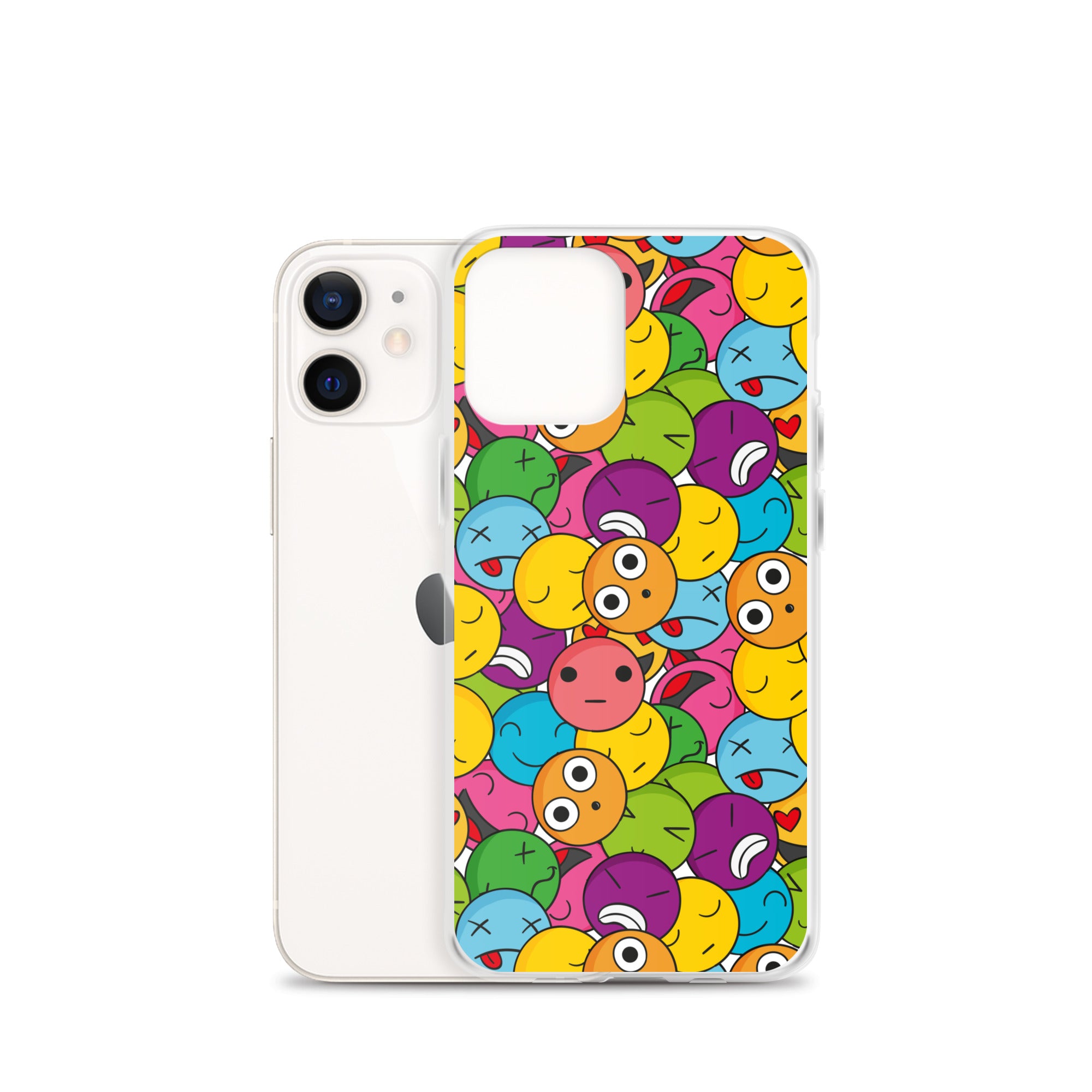 Creative Colorful Emoticons Pattern Clear Case for iPhone®