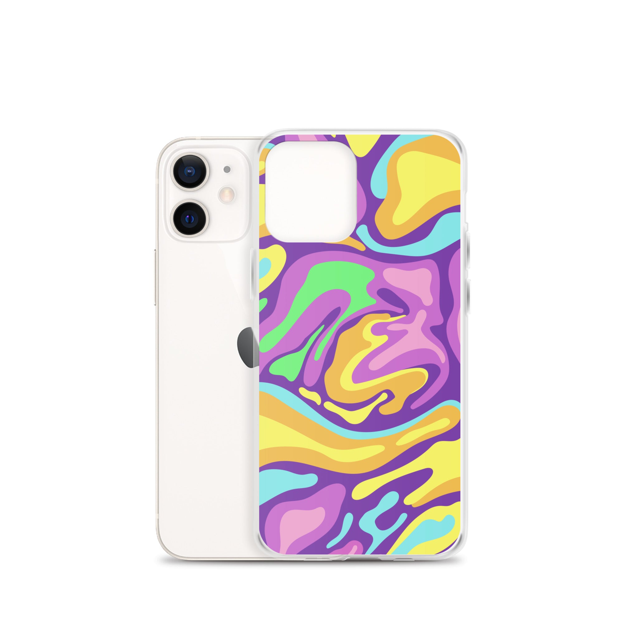 Colorful Groovy Psychedelic Wave Pattern Clear Case for iPhone®