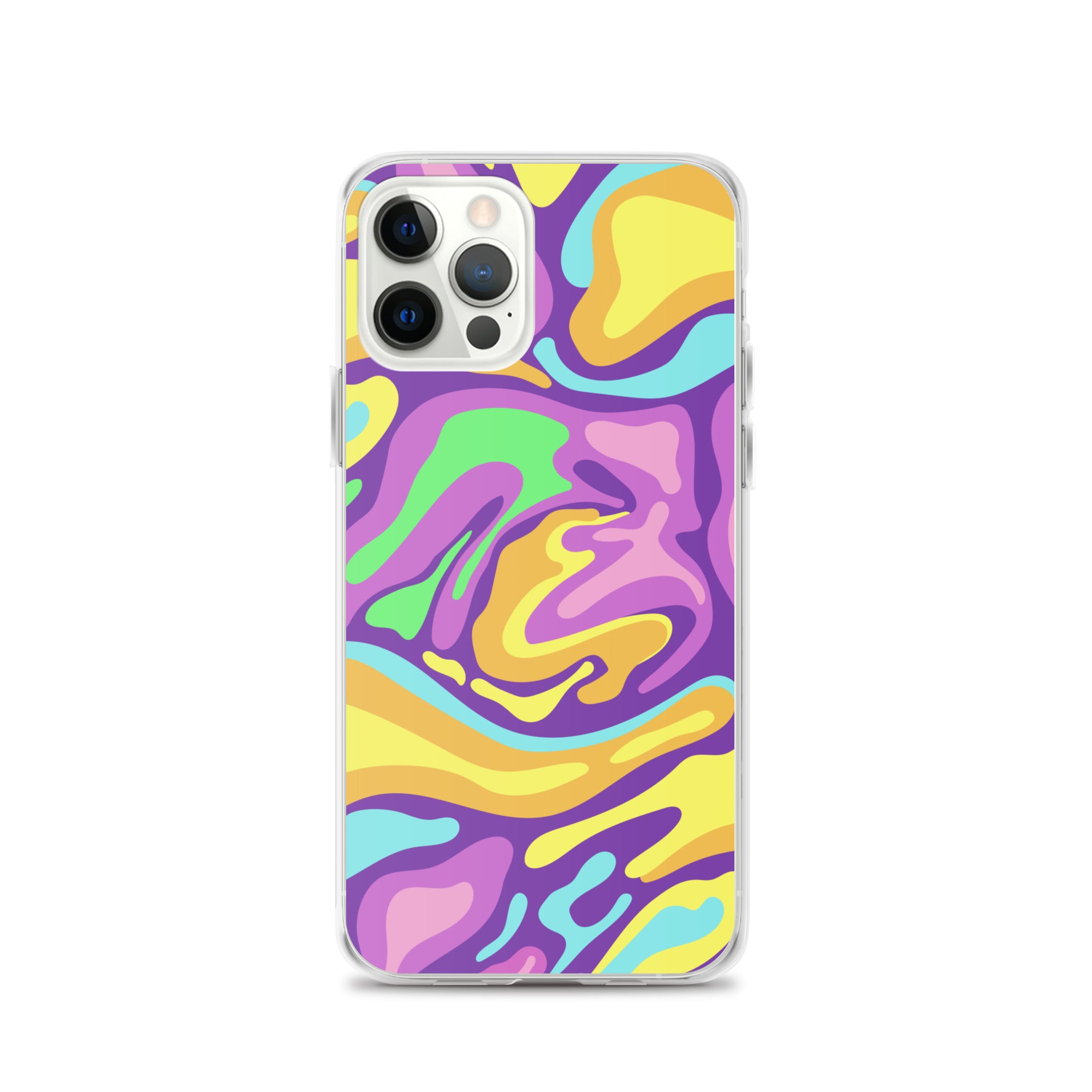 Colorful Groovy Psychedelic Wave Pattern Clear Case for iPhone®