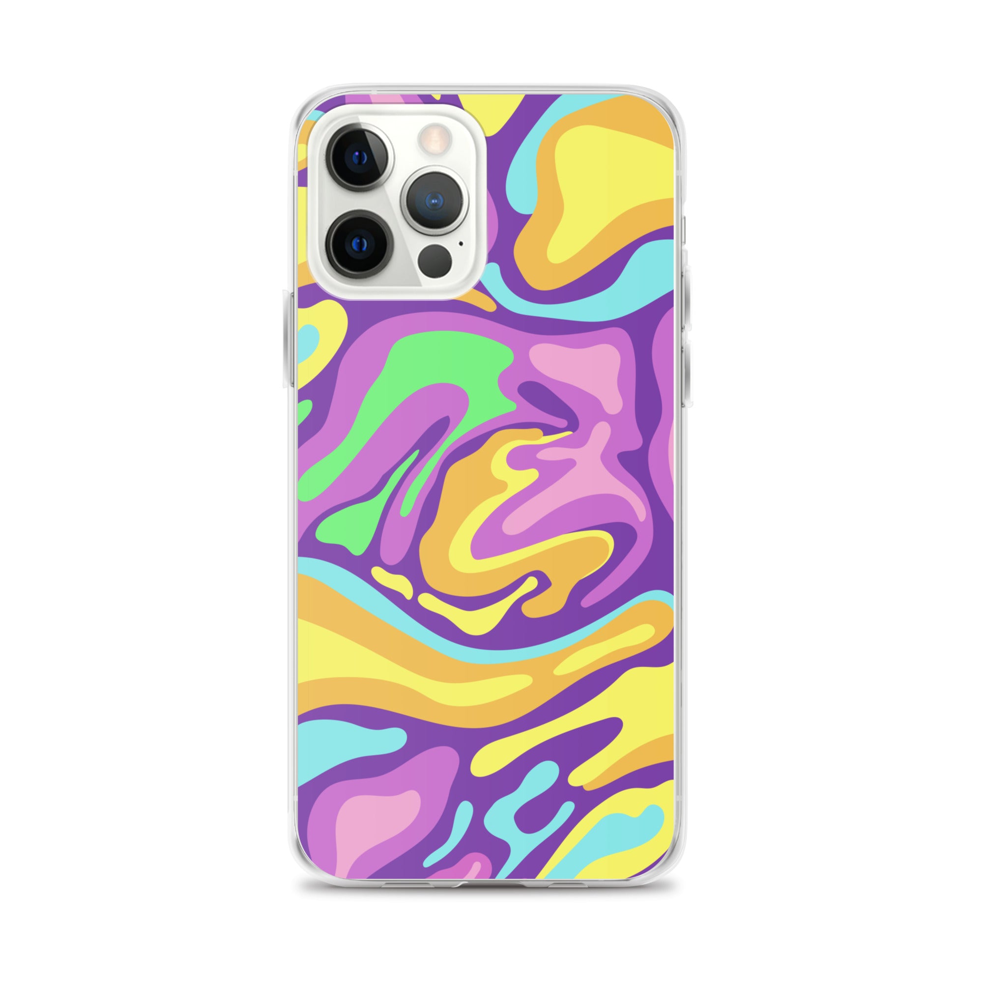 Colorful Groovy Psychedelic Wave Pattern Clear Case for iPhone®